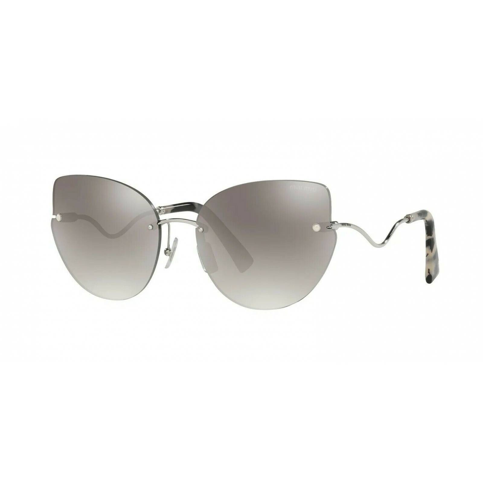Miu Miu scenique SMU 51X Shaded Eye Cat Plata Espejo Gris