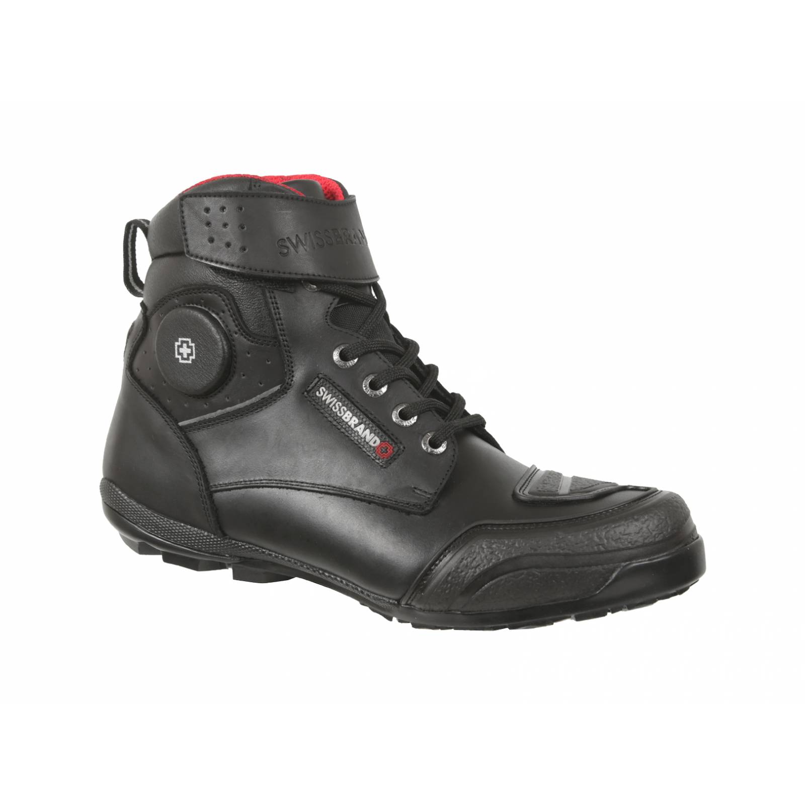Bota para Motociclista Swissbrand Color Negro Monthey Para Caballero