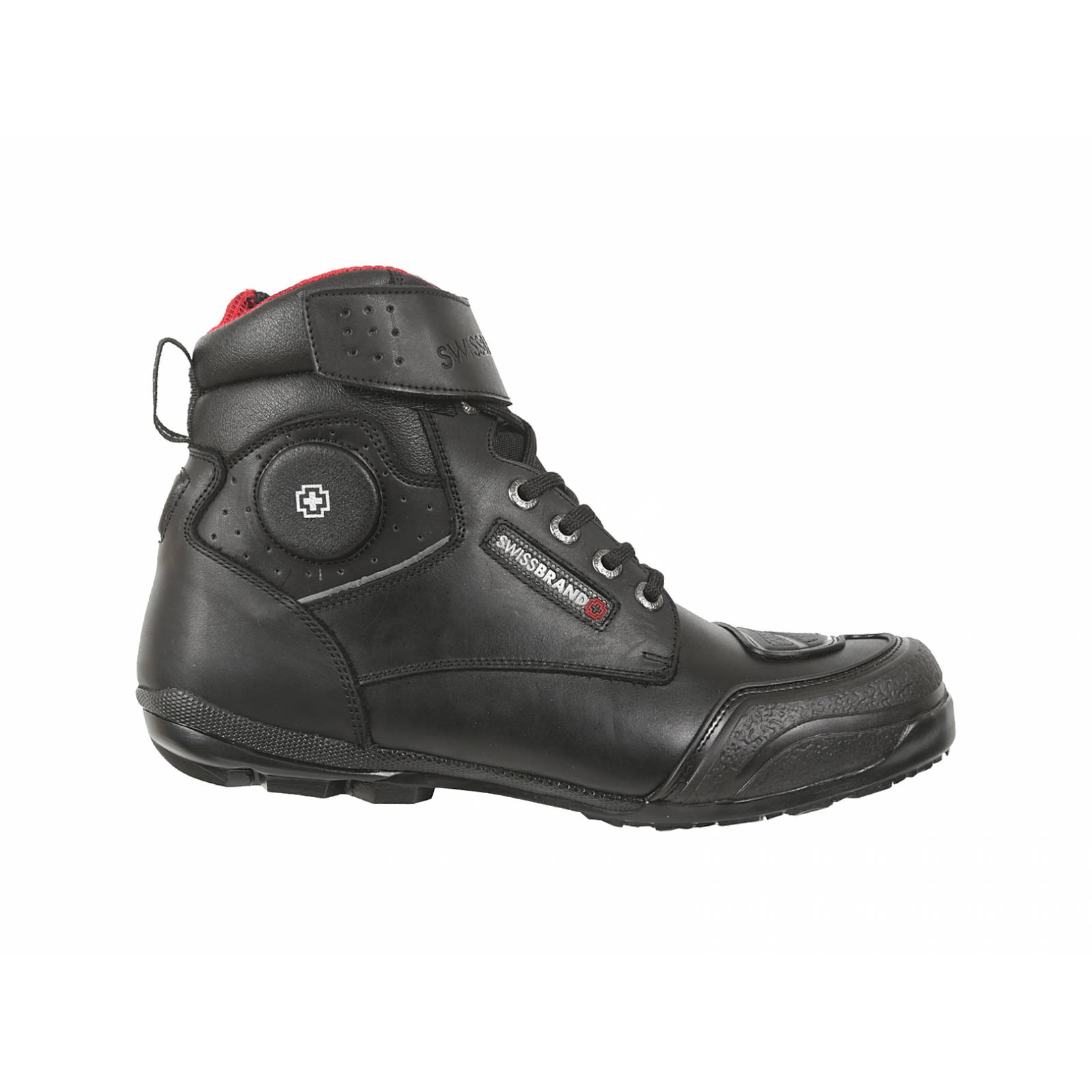 Bota para Motociclista Swissbrand Color Negro Monthey Para Caballero