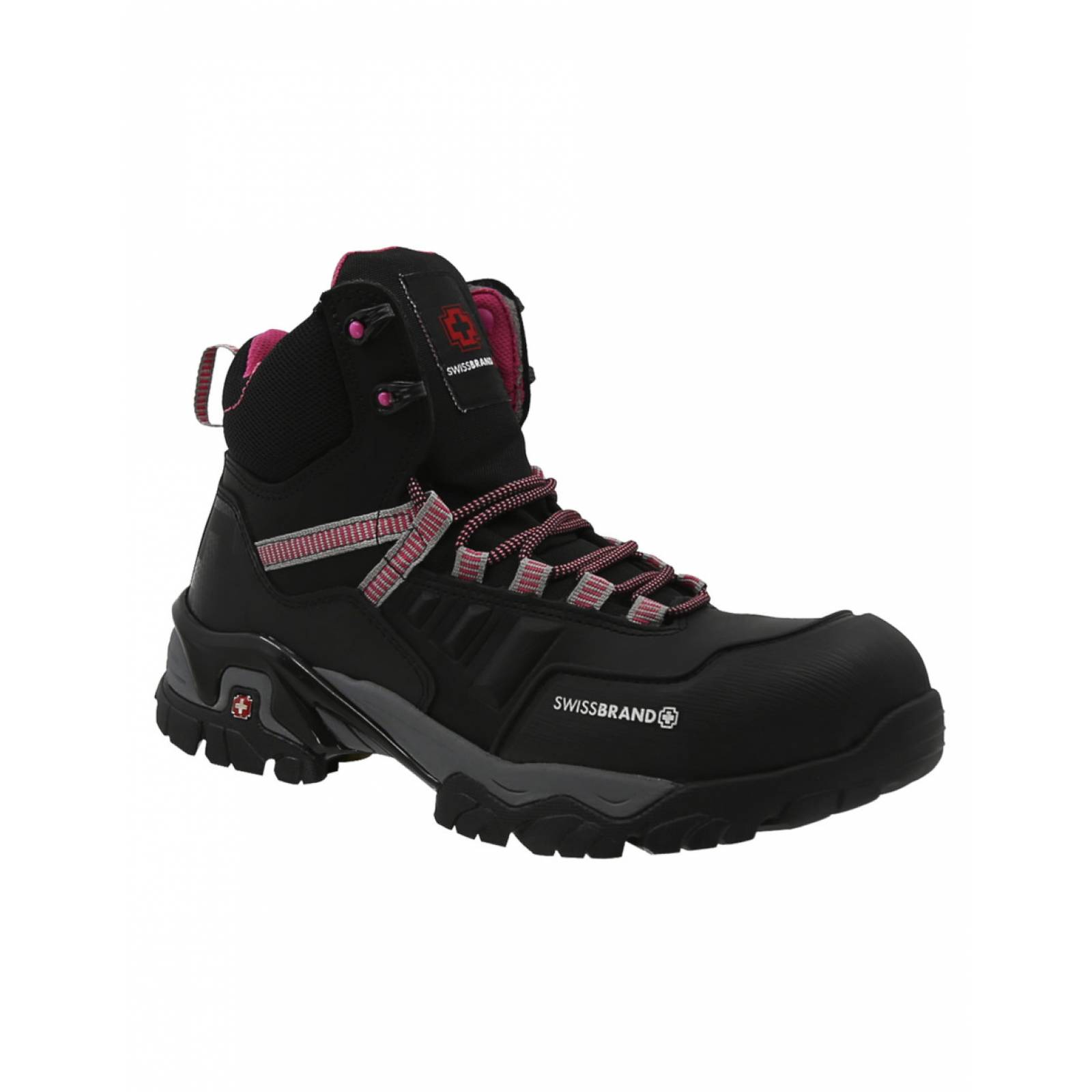 Bota Industrial Swissbrand Alpes 414 C Negro Rosa Dama