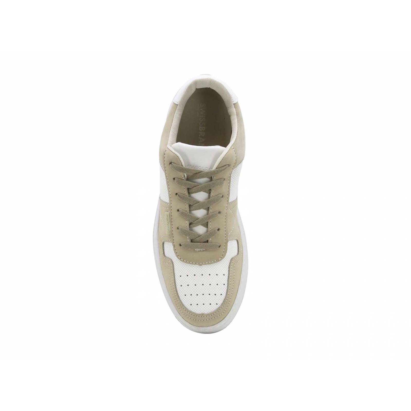 Tenis Swissbrand de Piel Olten 290 Blanco Beige Hombre