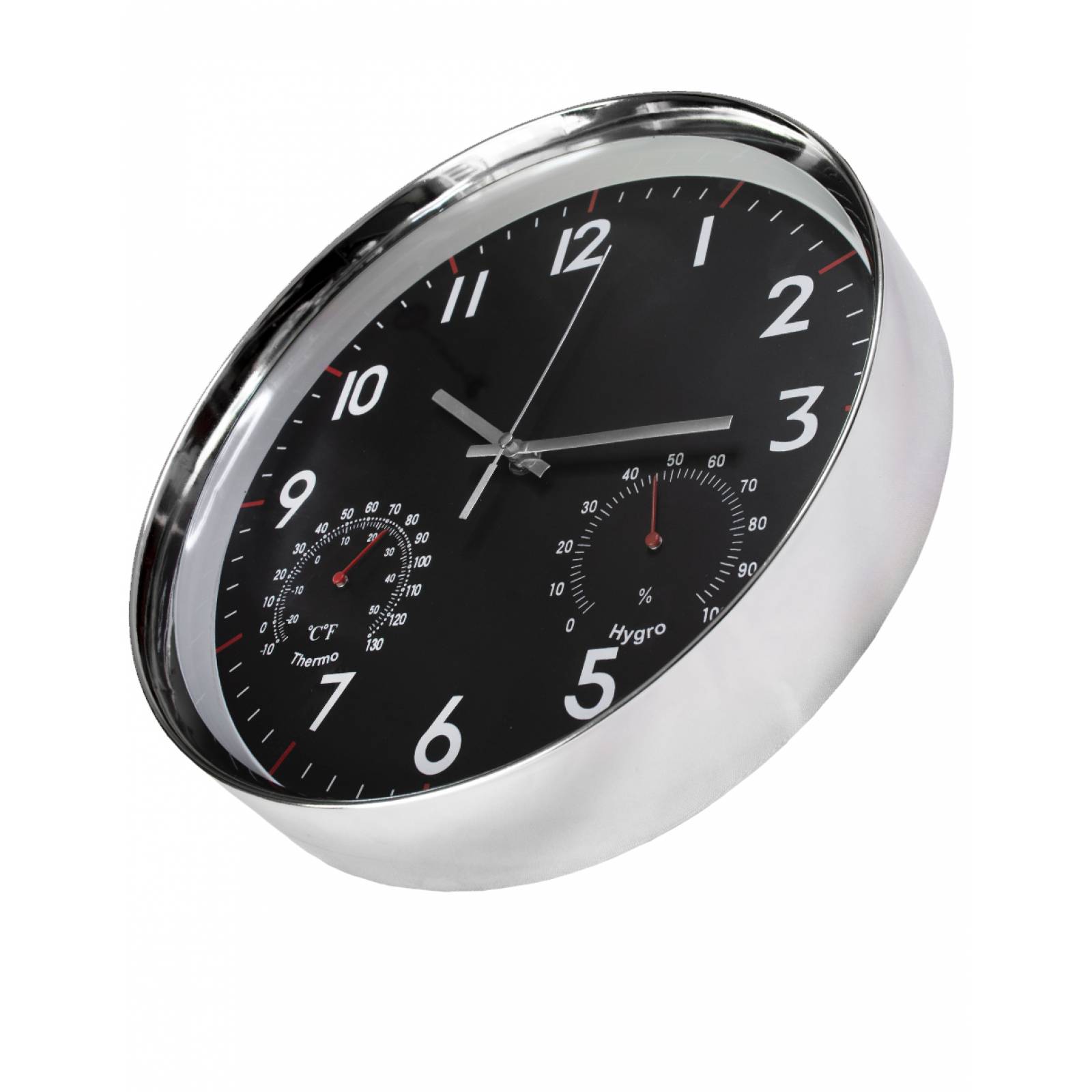 Reloj de Pared Plata con Fondo negro con minutero moderno