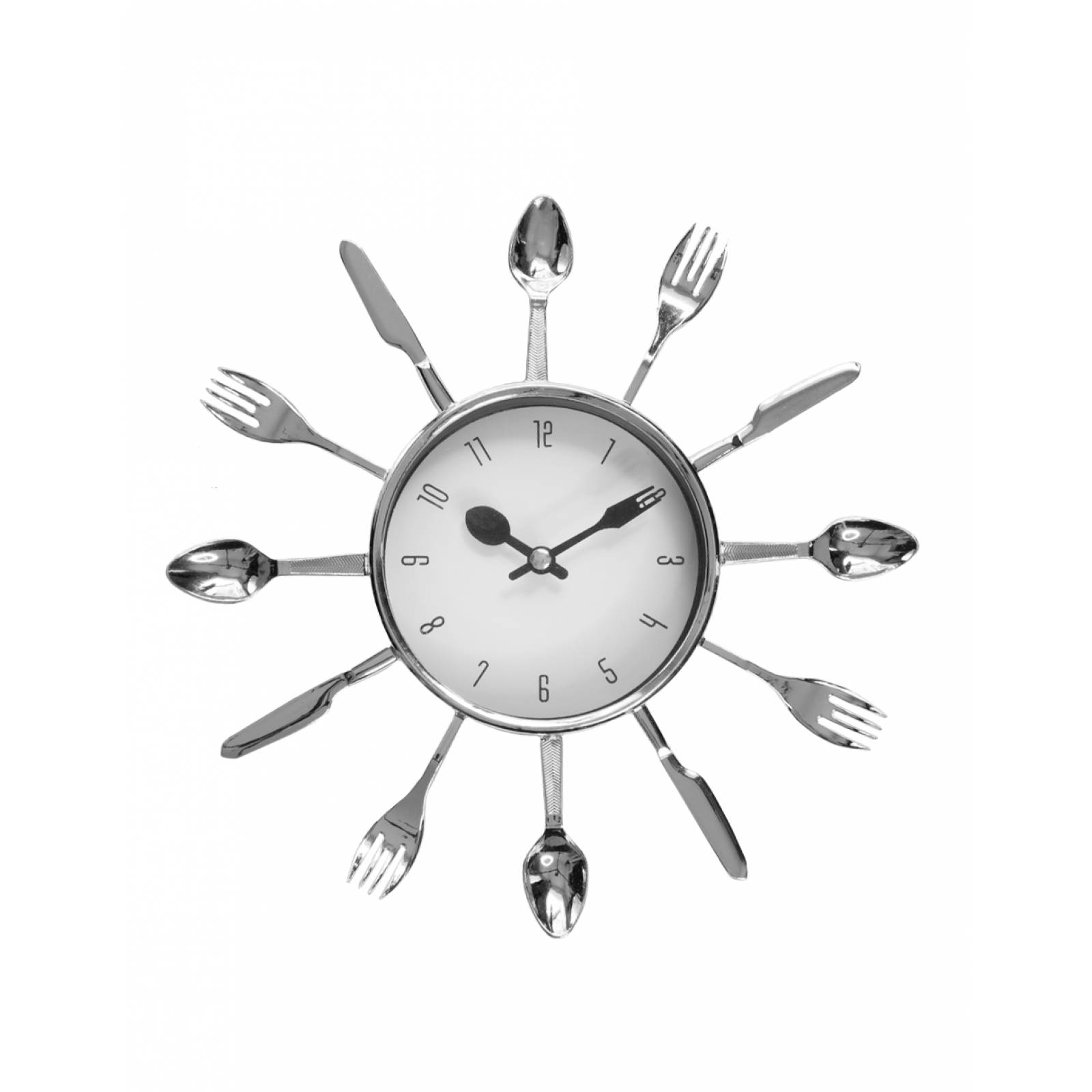 Hermoso Reloj de Pared Moderno Plata con fondo Blanco