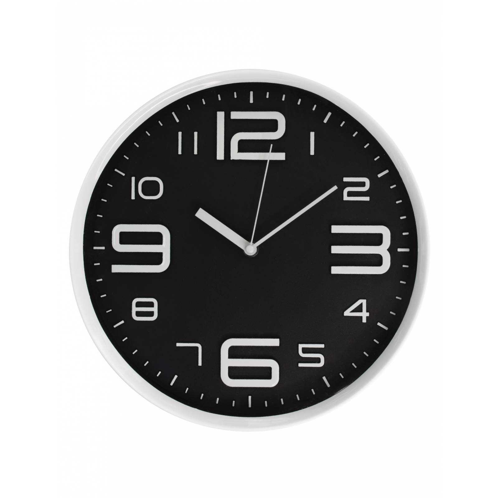 Reloj de Pared Blanco con fondo Negro números grandes