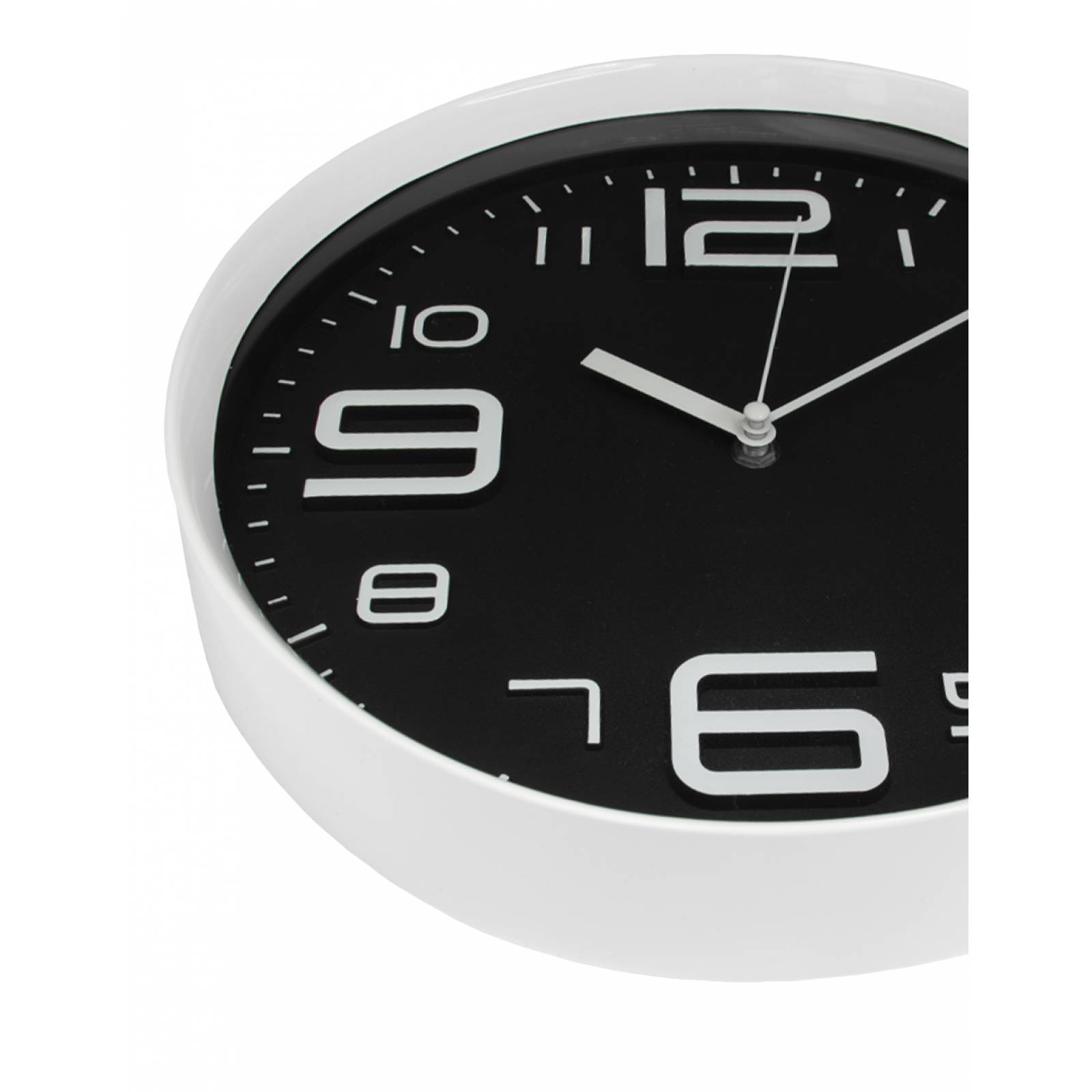 Reloj de Pared Blanco con fondo Negro números grandes
