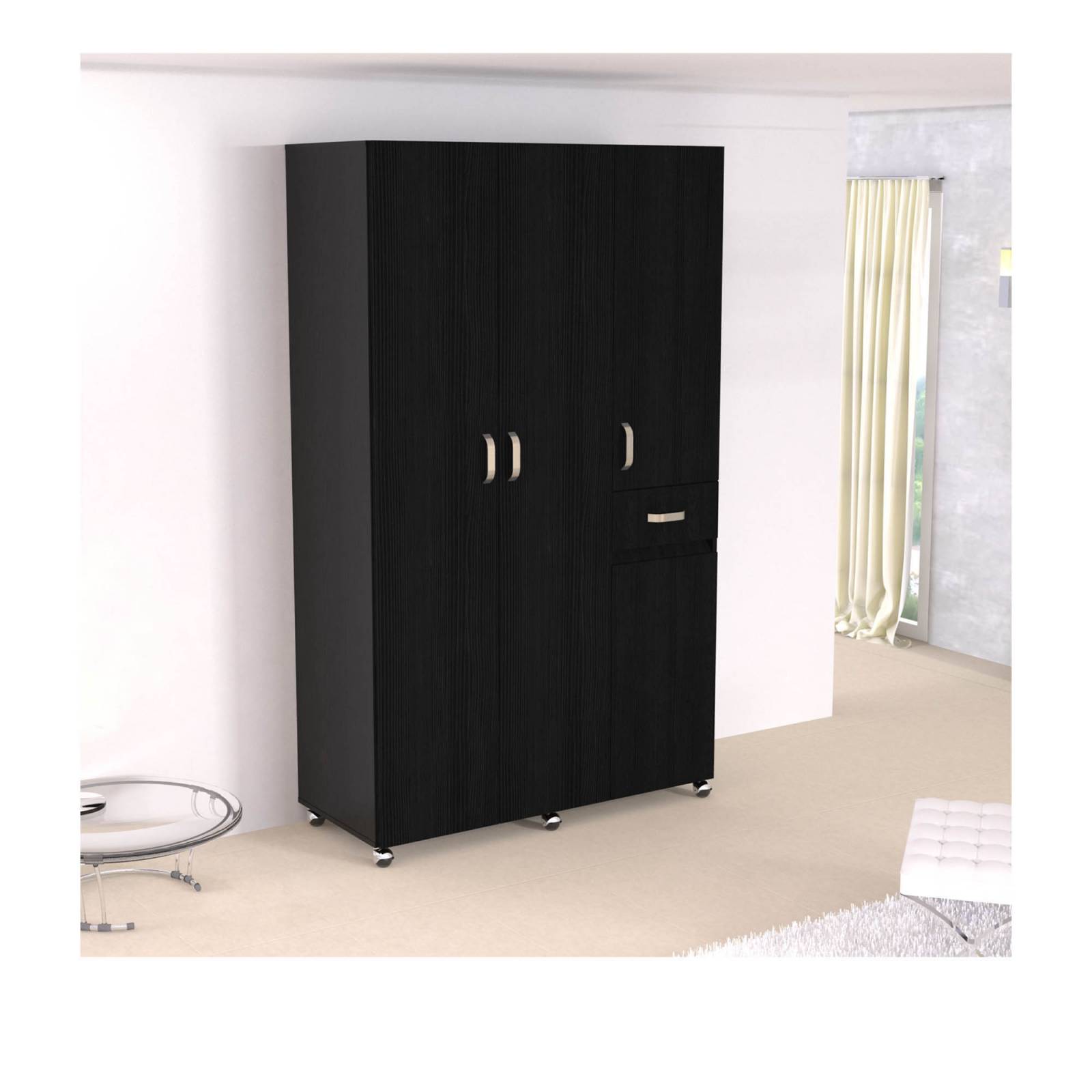 Ropero Armario Closet Nova 120 Maderkit Color Wengue 