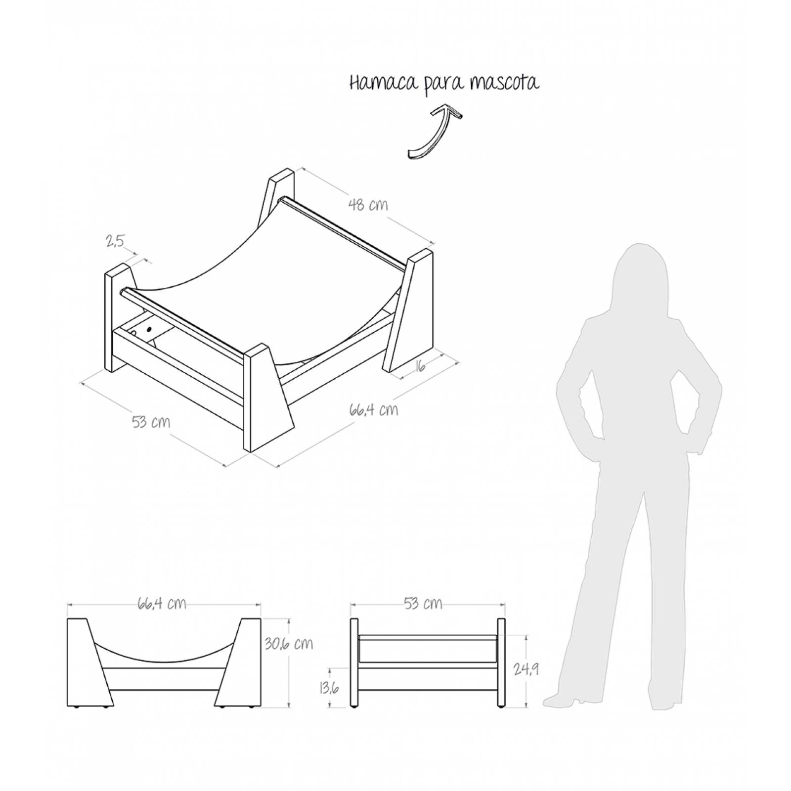 Cama Flotante Para Perros Medianos Maderkit Color Rovere 