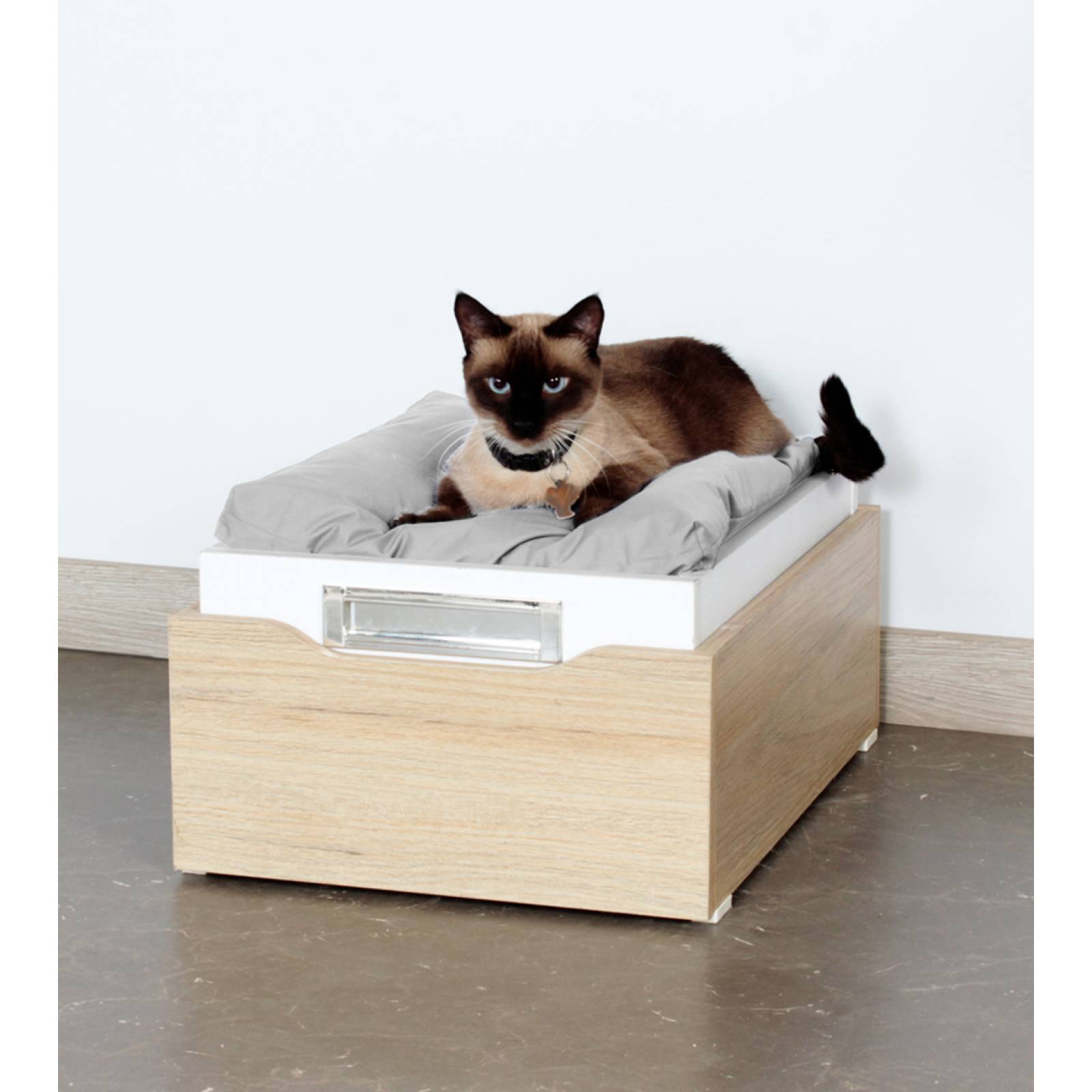 Cama Para Mascotas Maderkit Color Blanco-rovere 