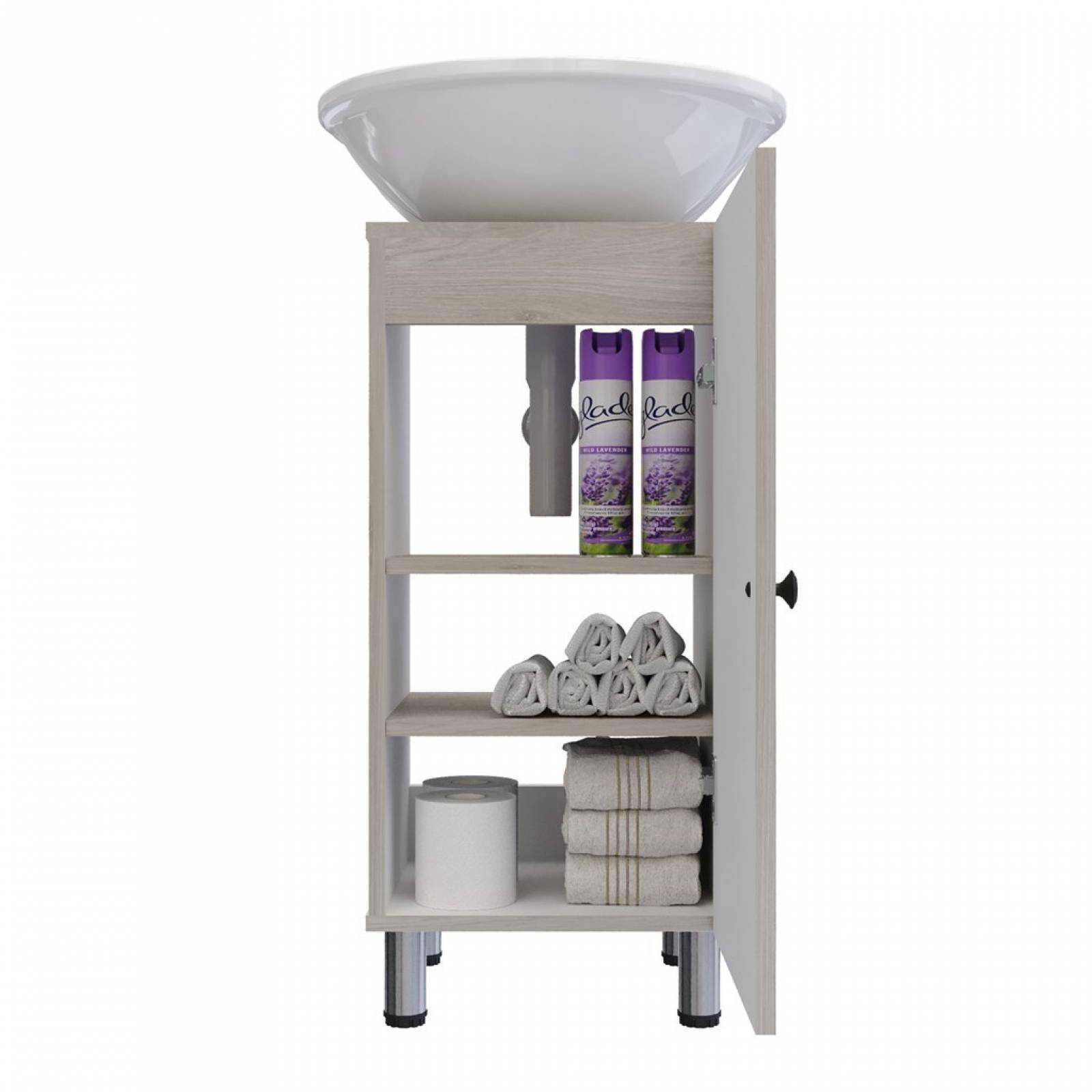 Gabinete De Baño Para Lavamanos Dena Maderkit Ceniza C/p