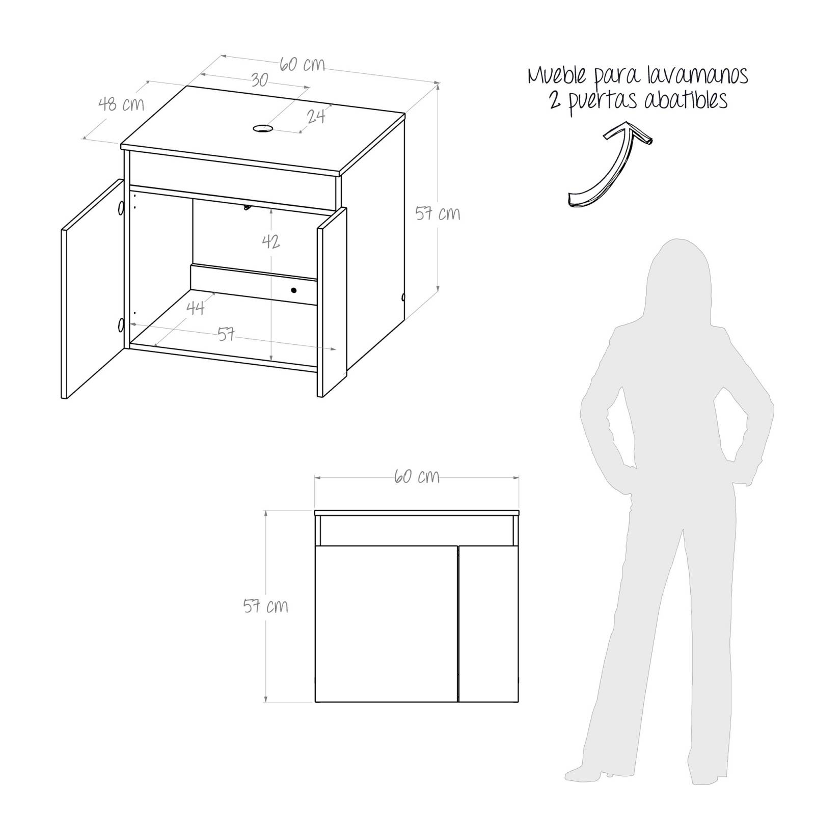 Mueble Lavamanos Elevado Kyle