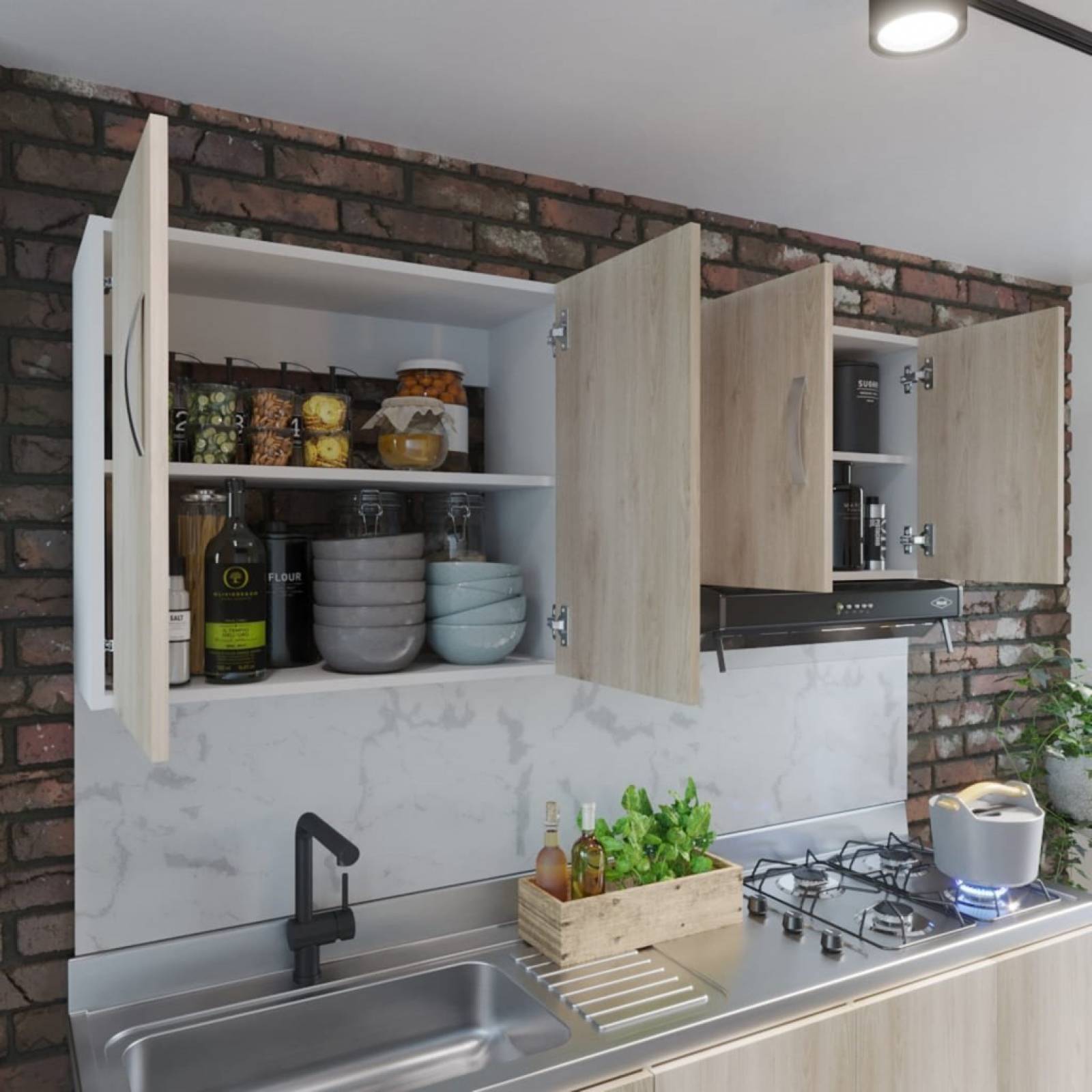 Mueble Superior de Cocina Color Ceniza