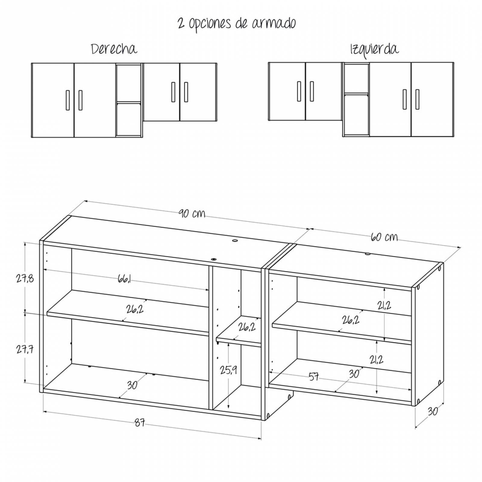 Mueble Superior de Cocina Color Ceniza