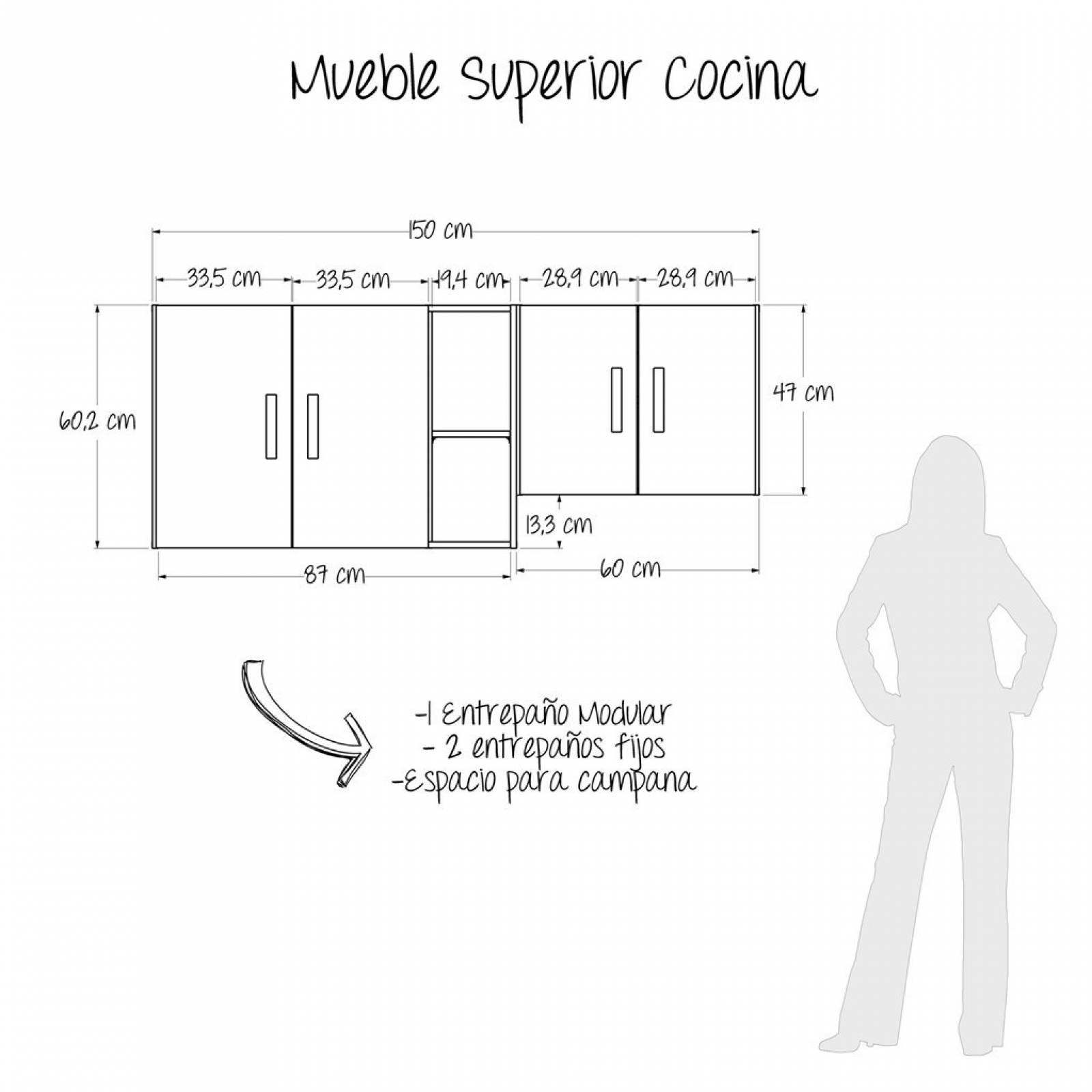 Mueble Superior de Cocina color Rovere