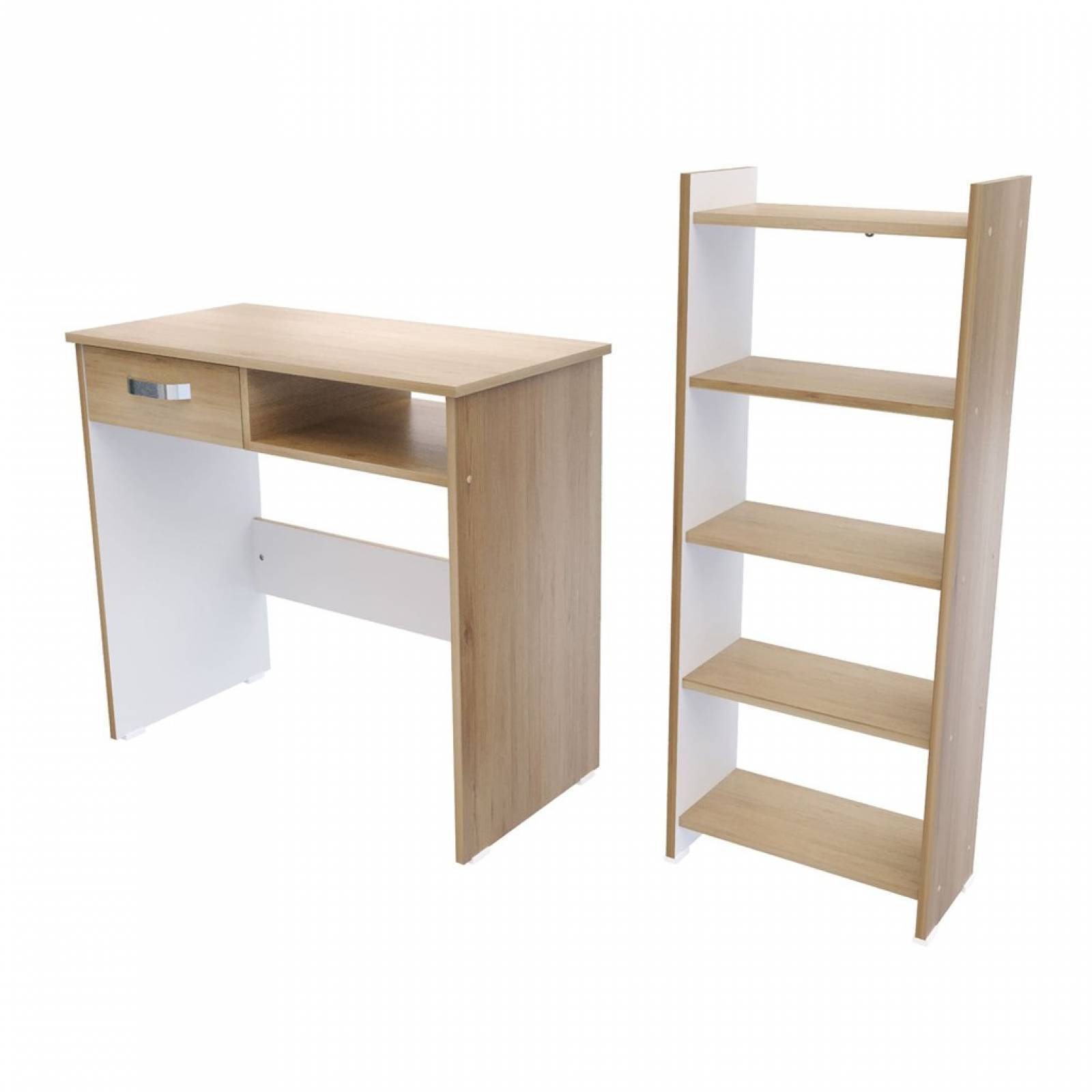 Combo Escritorio + Librero Maderkit Color Rovere
