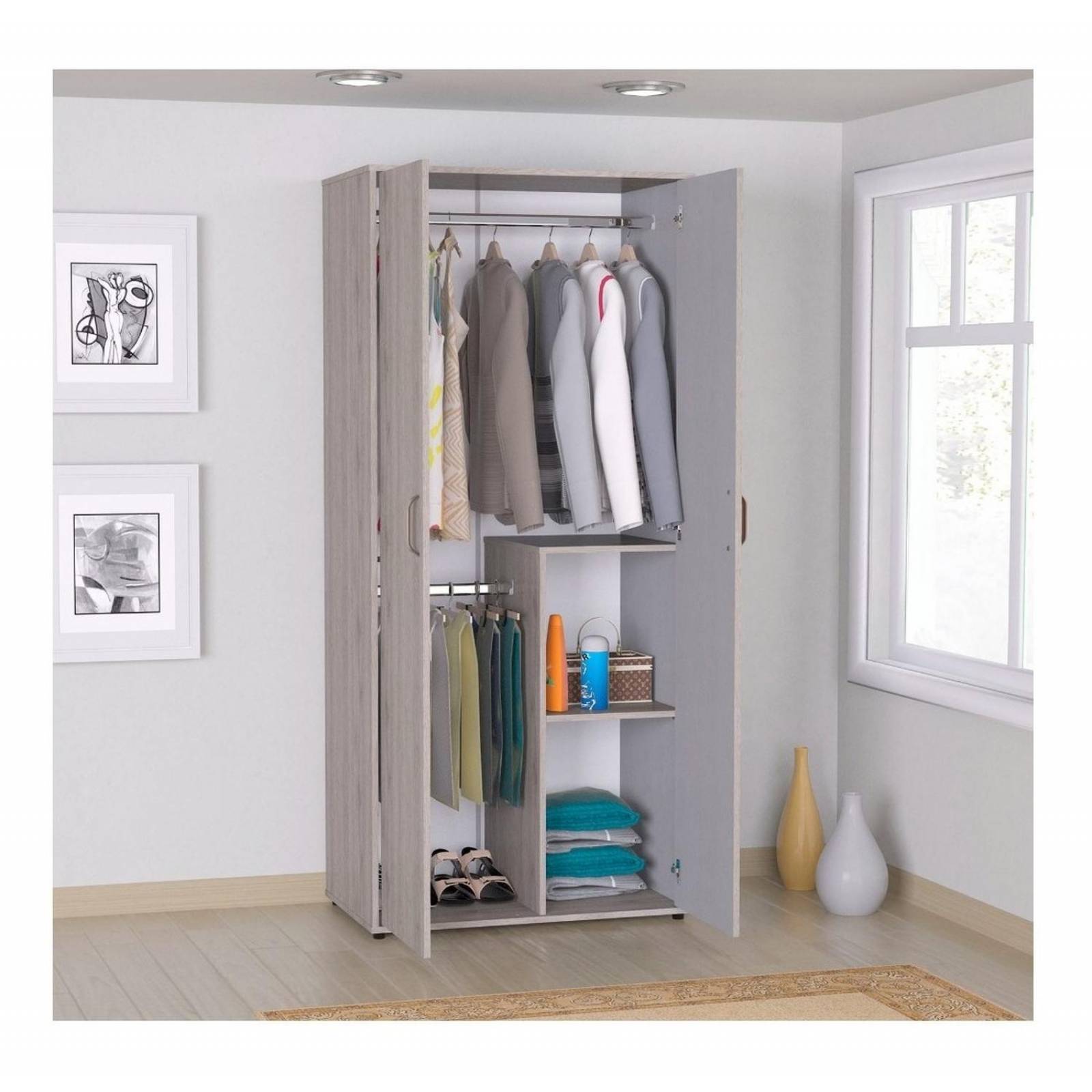 Ropero Armario Star 80 Maderkit Color Ceniza 