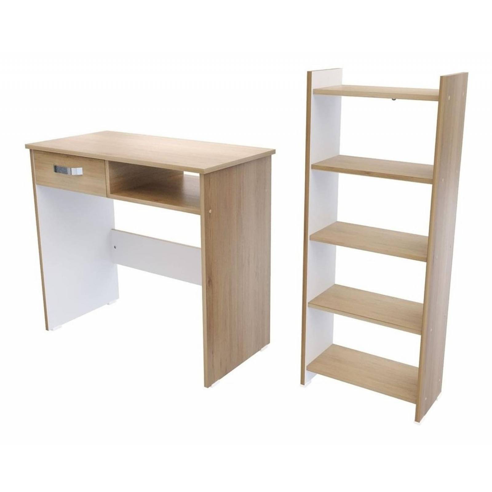 Combo Escritorio + Librero Maderkit Color Rovere 