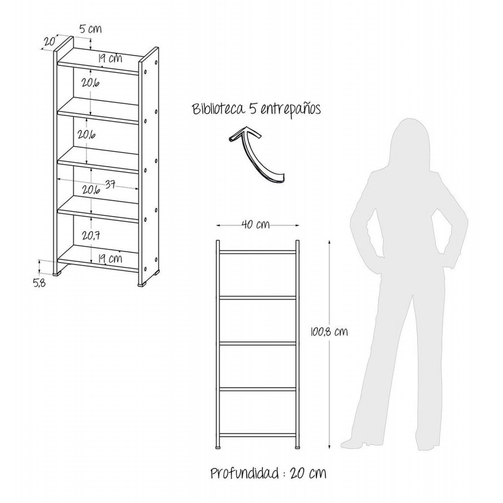 Combo Escritorio + Librero Maderkit Color Rovere 
