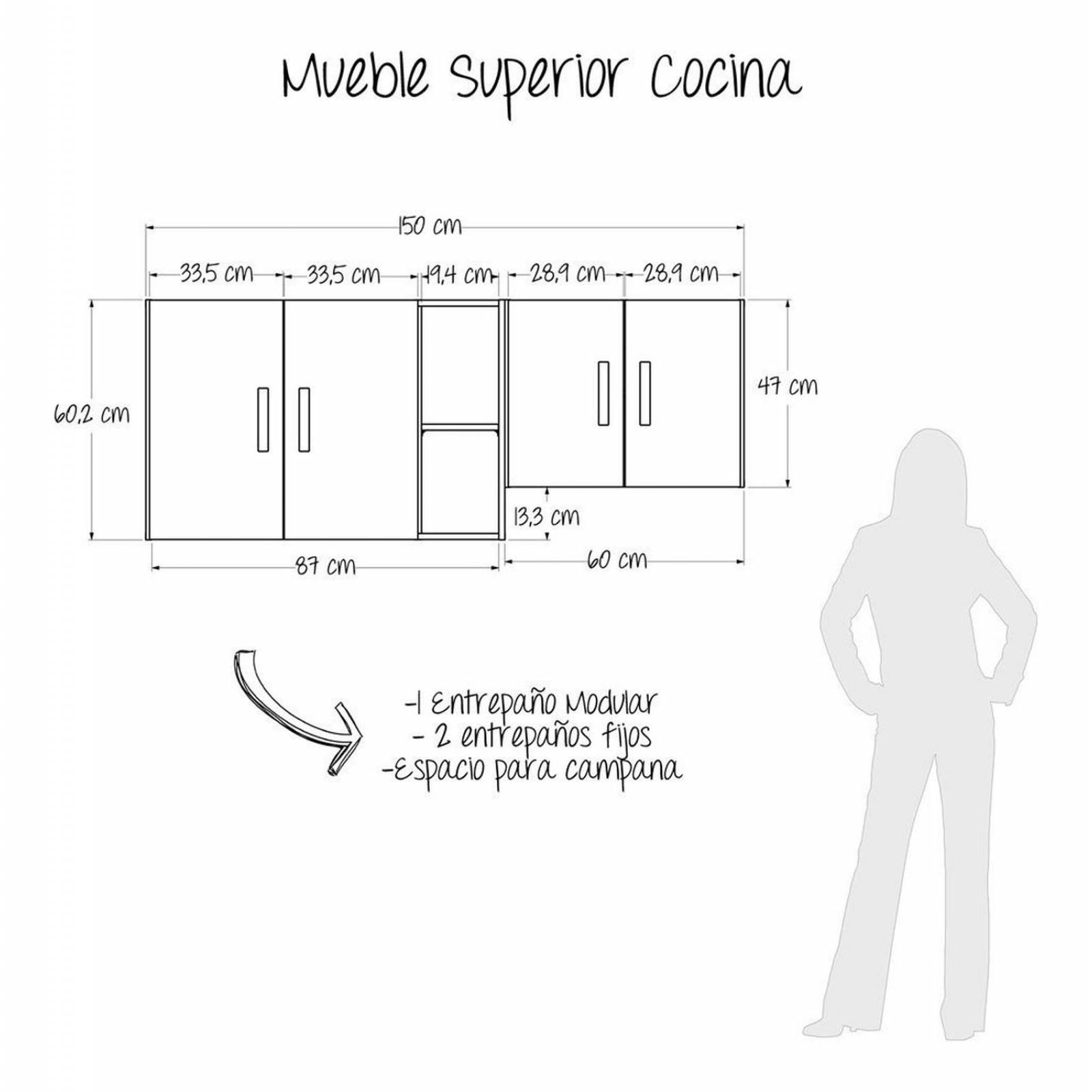 Mueble Superior De Cocina Color Wengue 