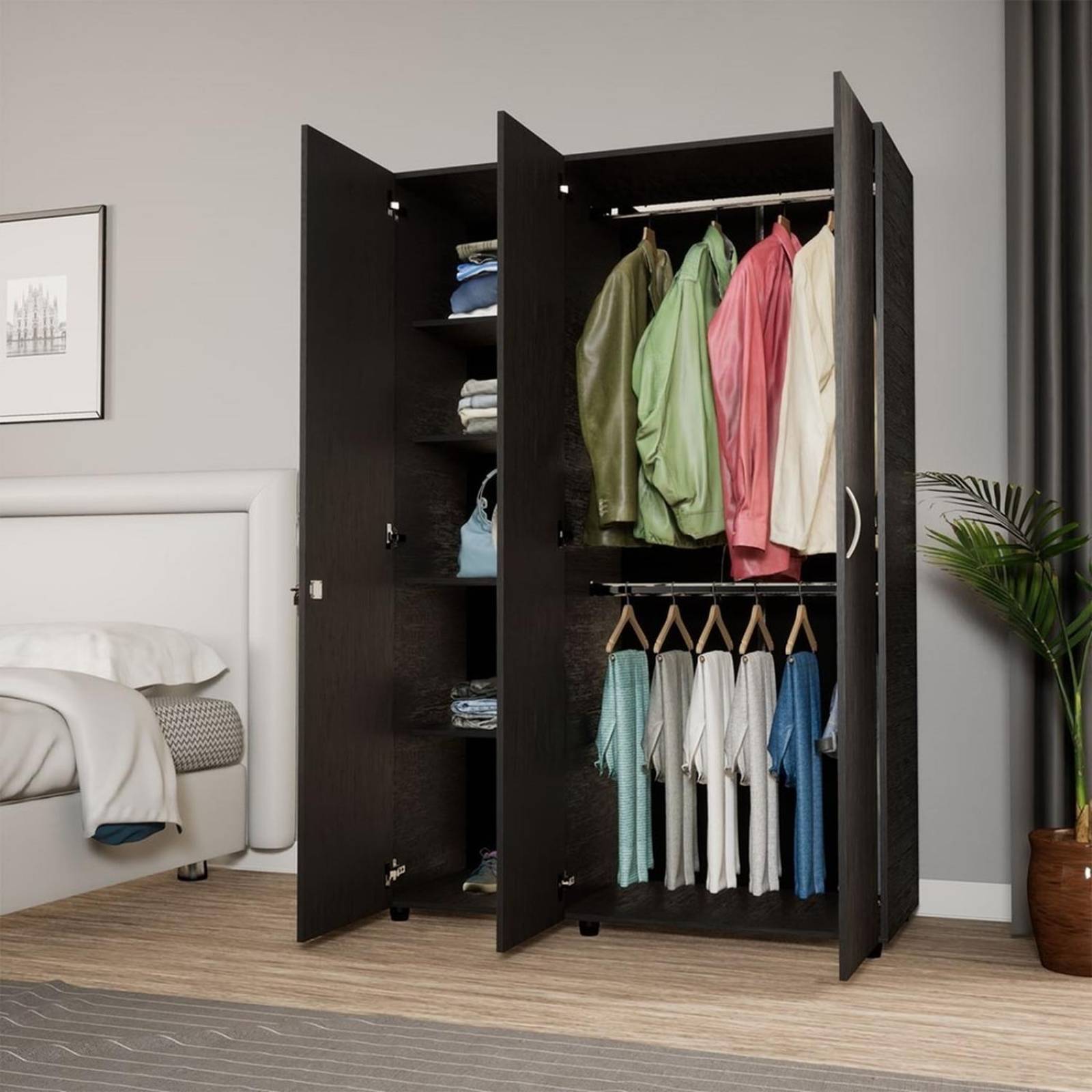 Ropero Armario Bilbao 120 Maderkit Color Wengue 