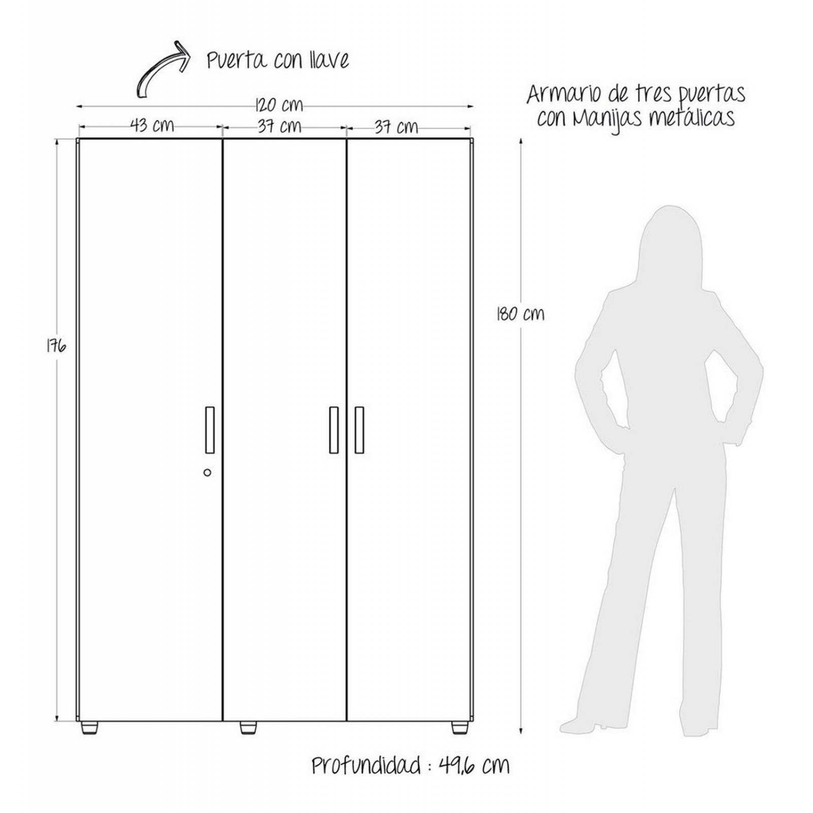 Ropero Armario Bilbao 120 Maderkit Color Wengue 