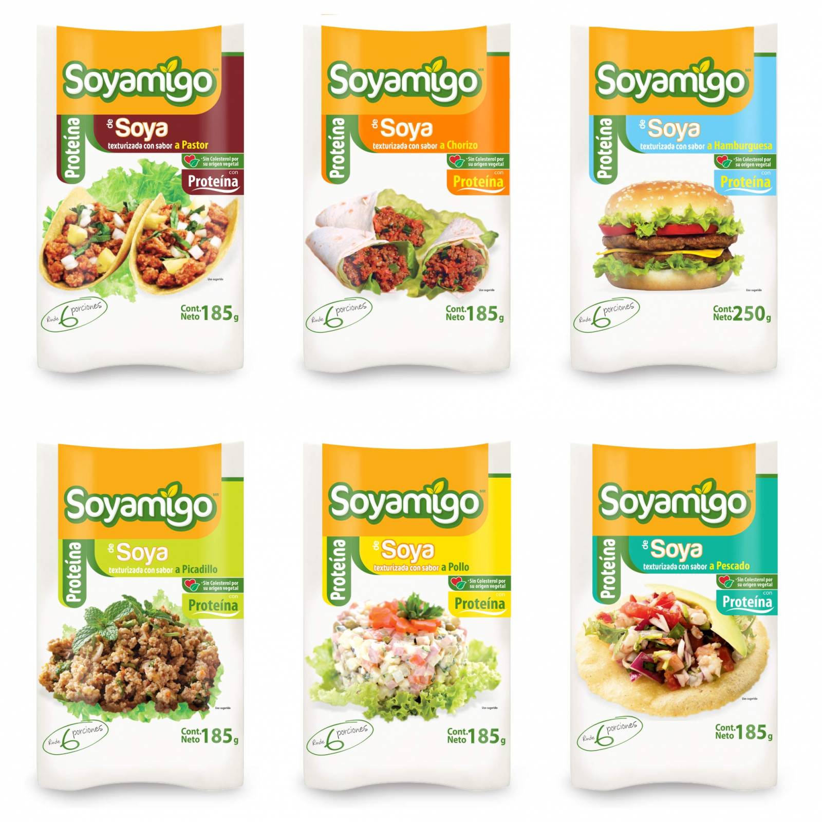 Paquete de 6 piezas Mix Soyamigo (un producto de cada sabor) | Proteína 100% vegetal | Sin conservadores, sin colesterol, sin grasas trans