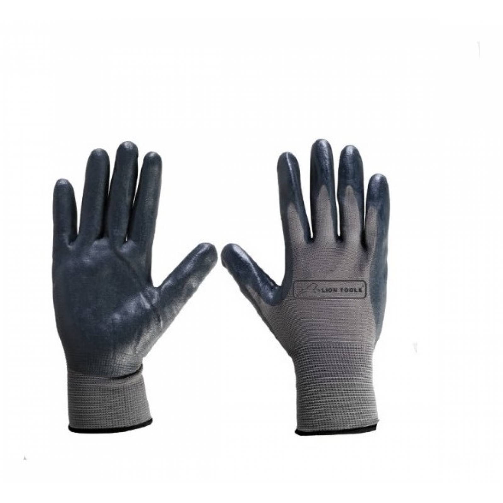 Guante Palma Nitrilo Negro Seguridad Tallas M g Lion Tools