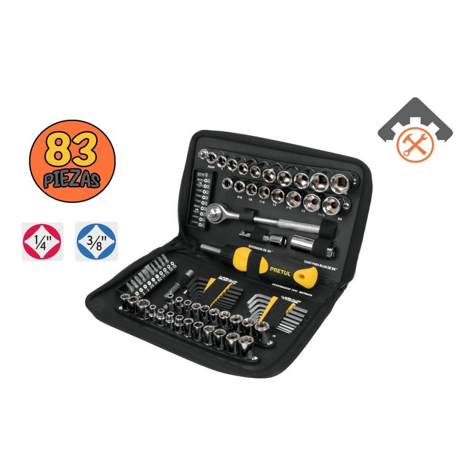 Juego Herramientas Mecánica 85 Piezas Pretul 22984
