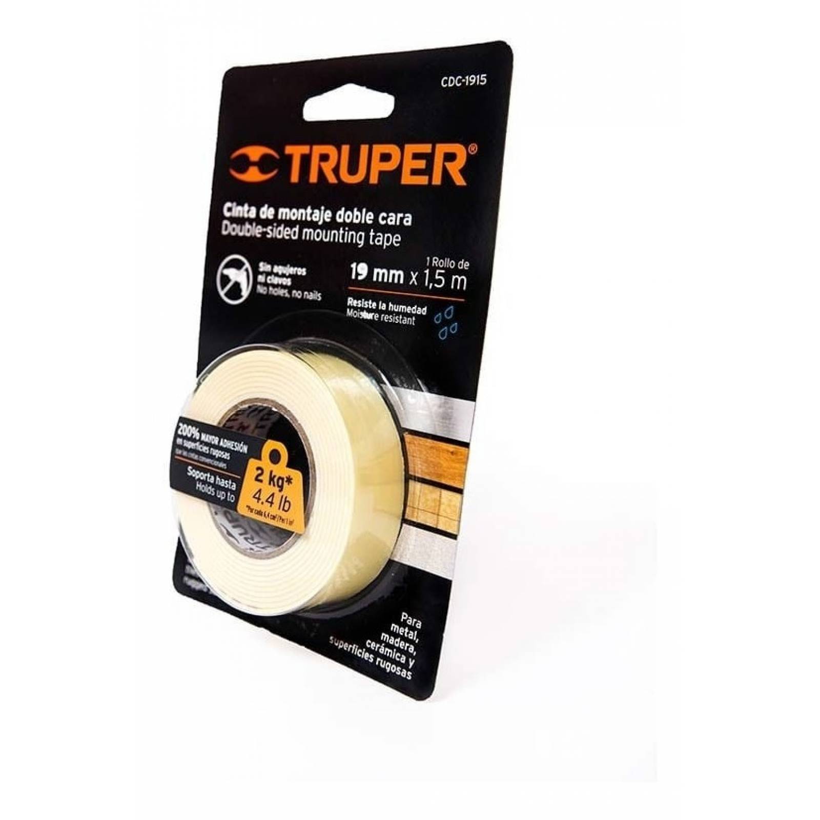 Cinta Doble Cara De 19 Mm X 5 M Truper 11725