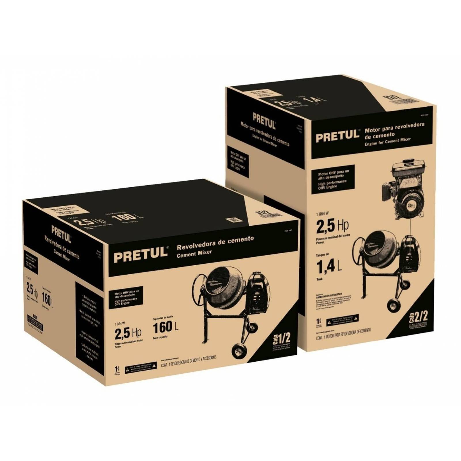 Revolvedora De Cemento A Gasolina 25 Hp 160 L Pretul 28147