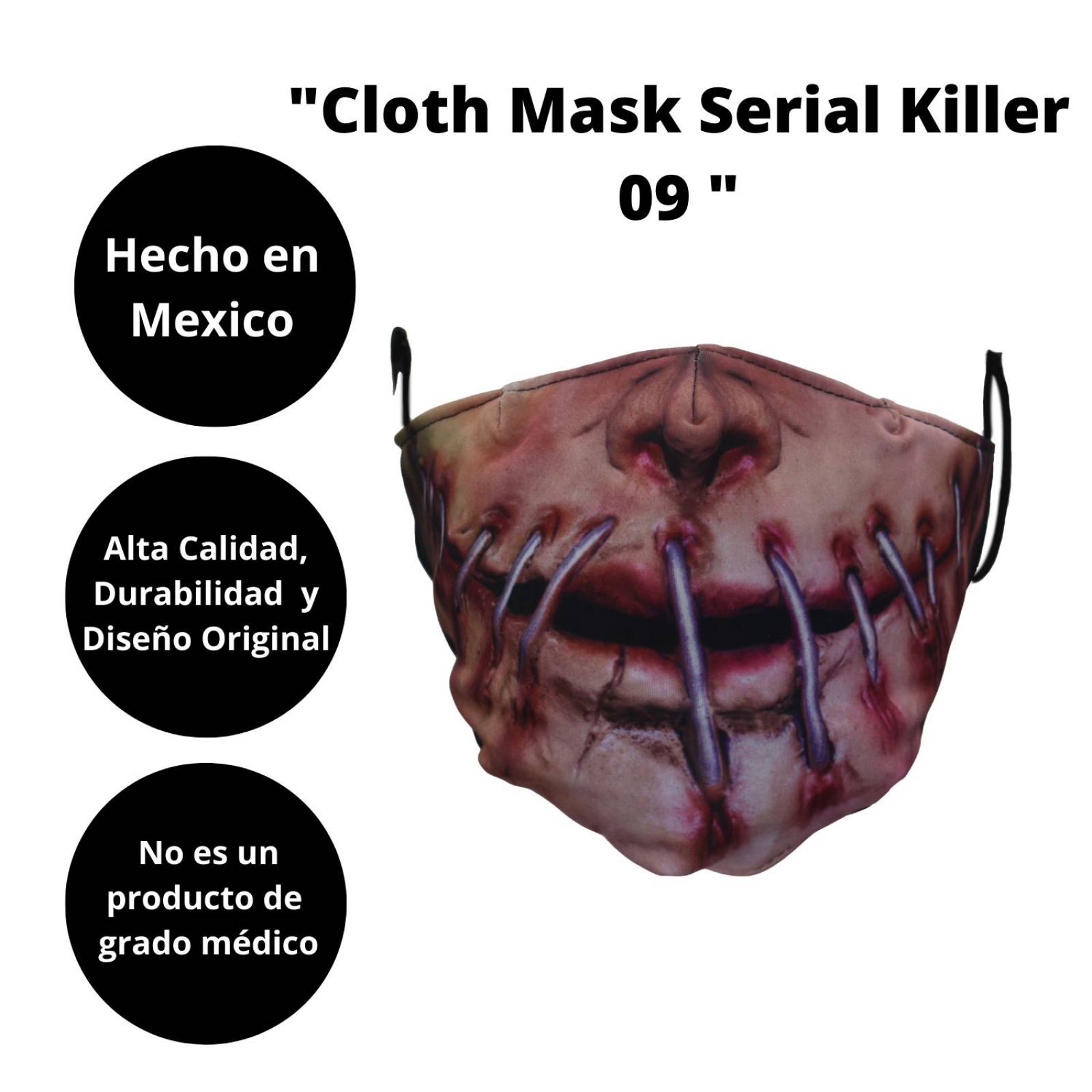 Máscara de latex de tela Asesino en serie 09 - Cloth Mask Serial Killer 09