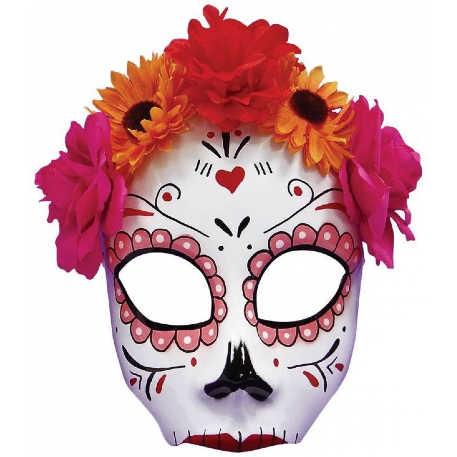 Máscara de Látex Antifaz Catrina Frida Rosa