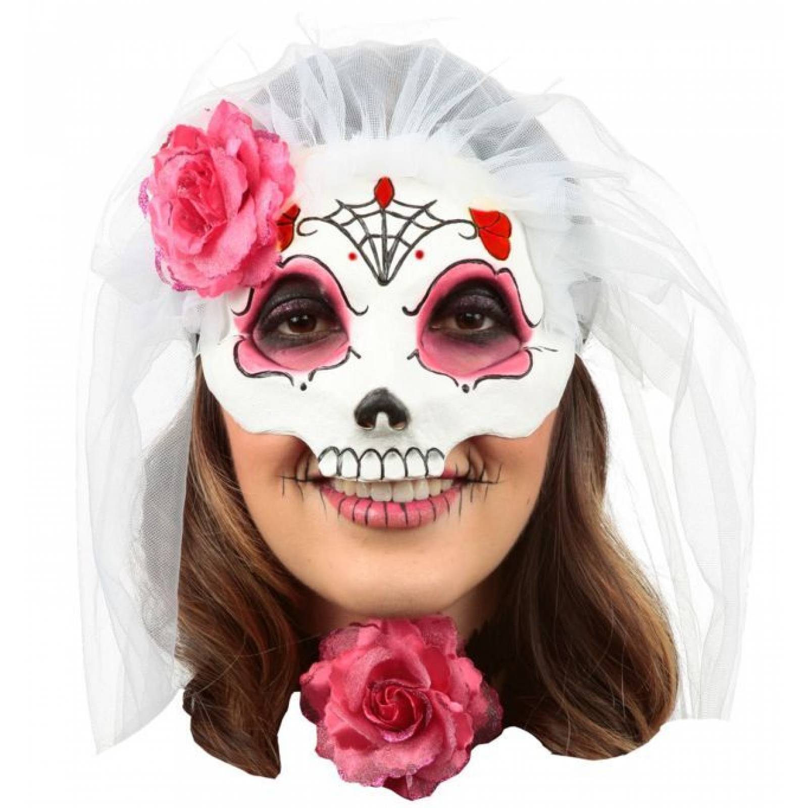 Máscara de latex de Catrina con Velo: Coloreado 6 - Catrina with Veil: Colored 6