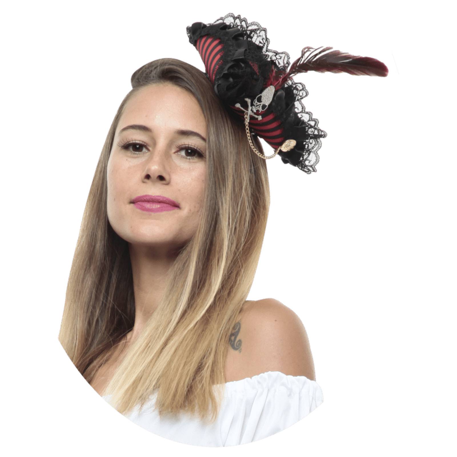 Máscara de Látex Mini sombrero pirata - Mini pirate hat