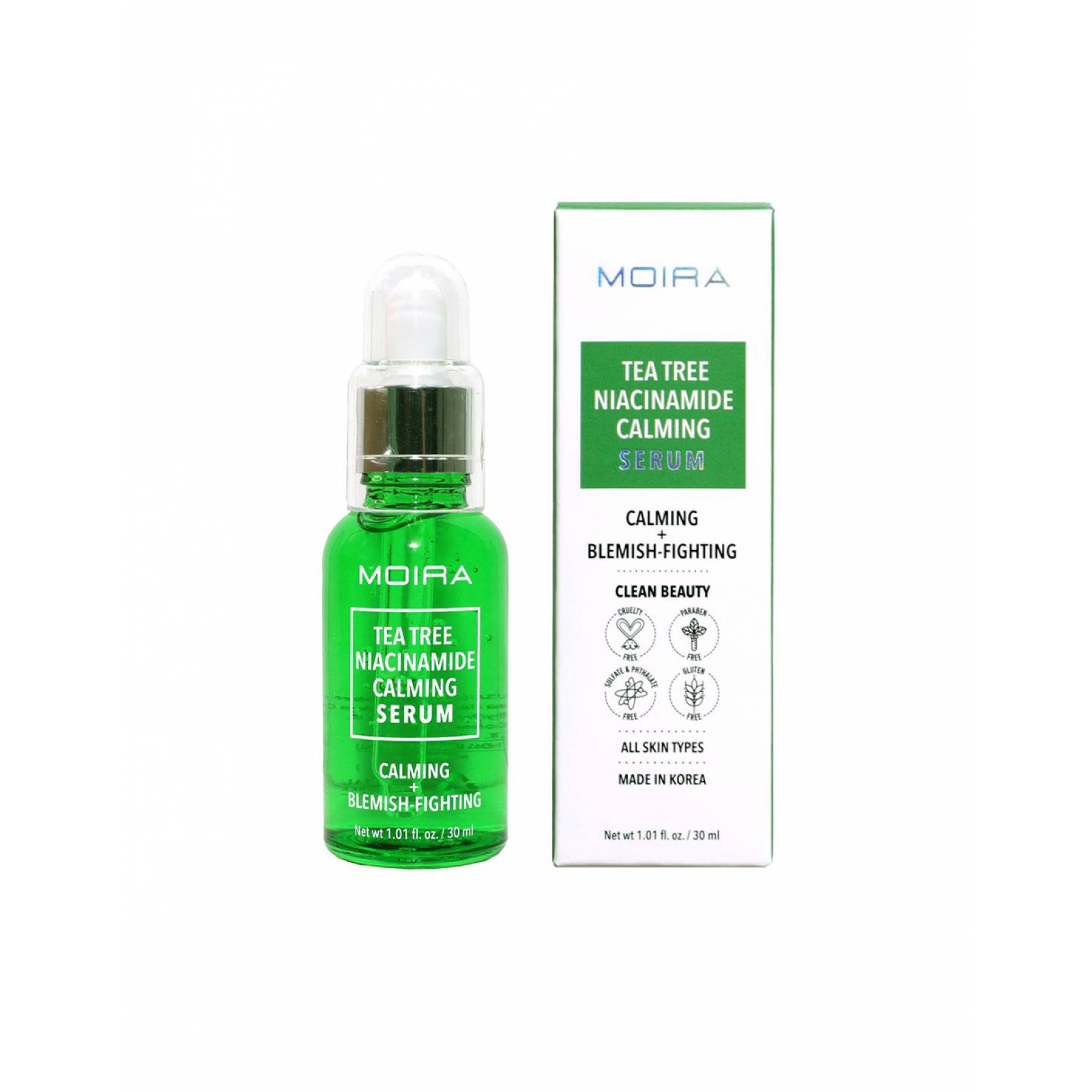 SERUM CALMANTE DE NIACINAMIDA DE ÁRBOL DE TÉ MOIRA COSMETICS FSR005