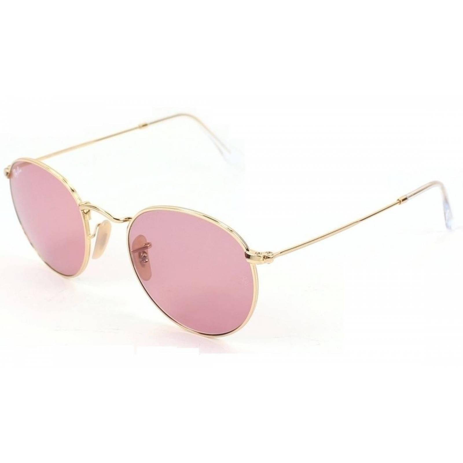 Ray Ban Rb3447 001/4B Round Metal Rosa transparente Dorado
