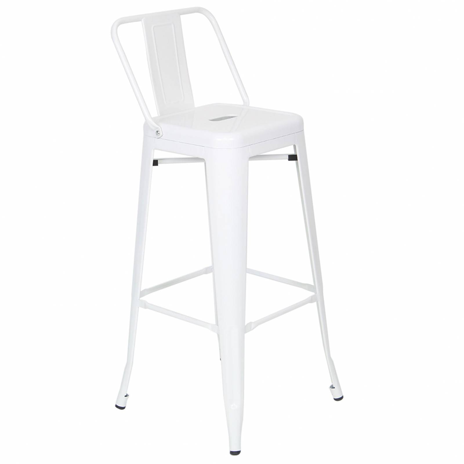 Banco Tolix Style Respaldo Bajo Blanco