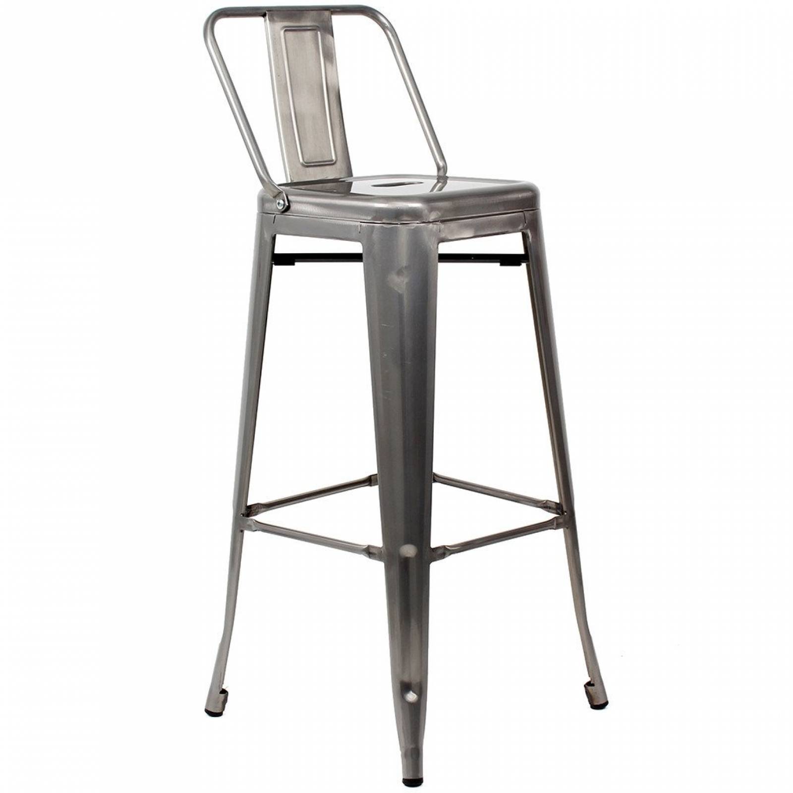 Banco Tolix Style Respaldo Bajo Blanco