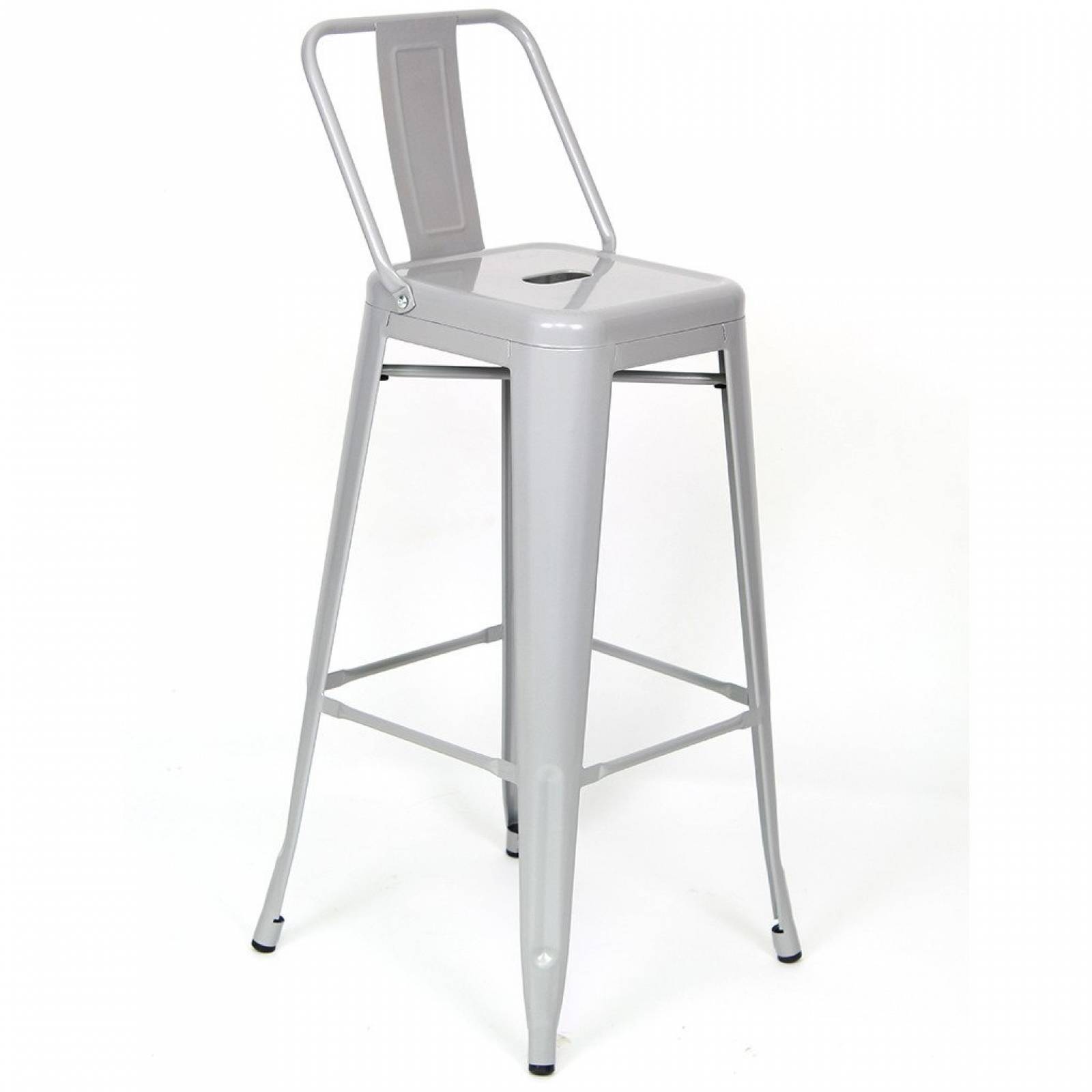 Banco Tolix Style Respaldo Bajo Blanco