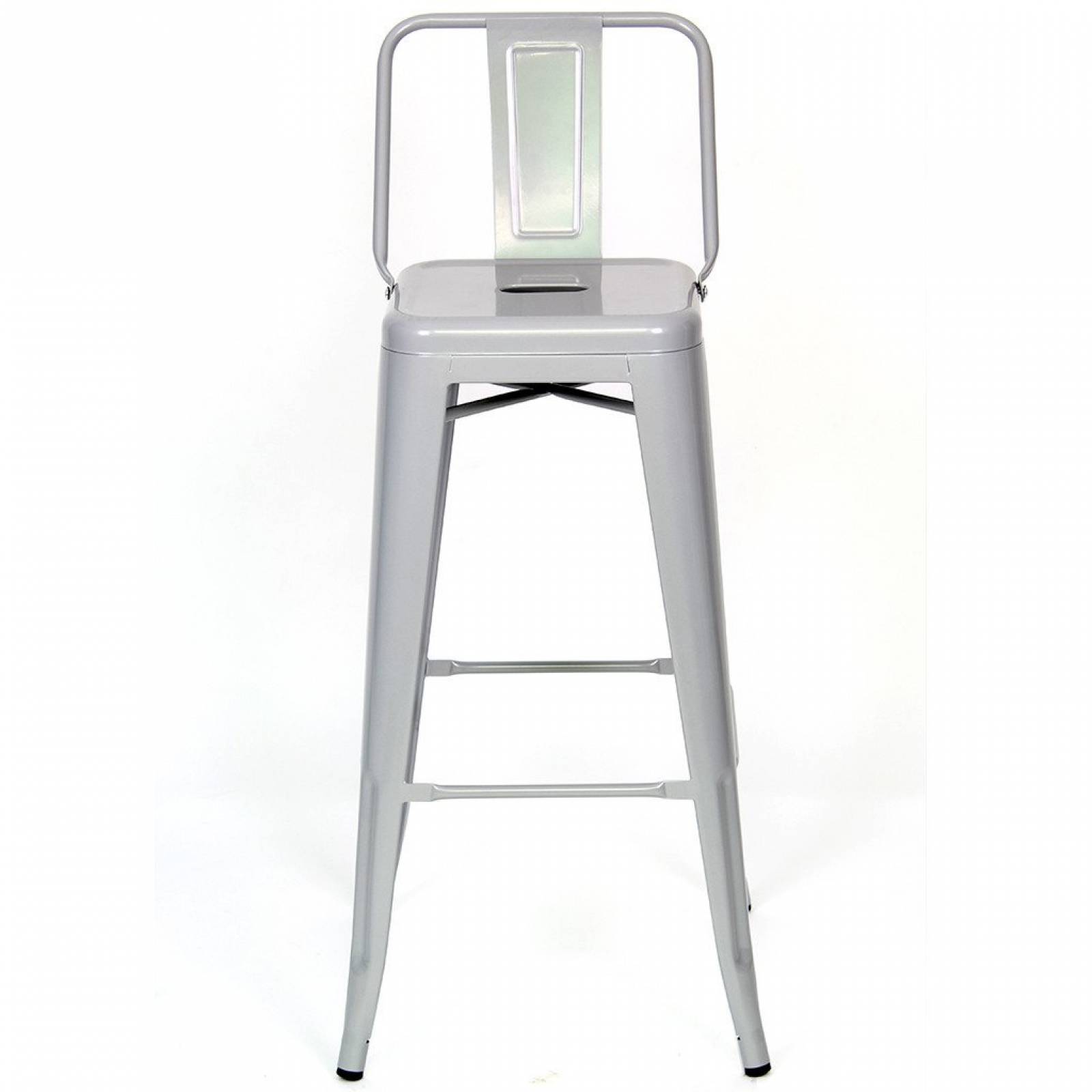 Banco Tolix Style Respaldo Bajo Blanco