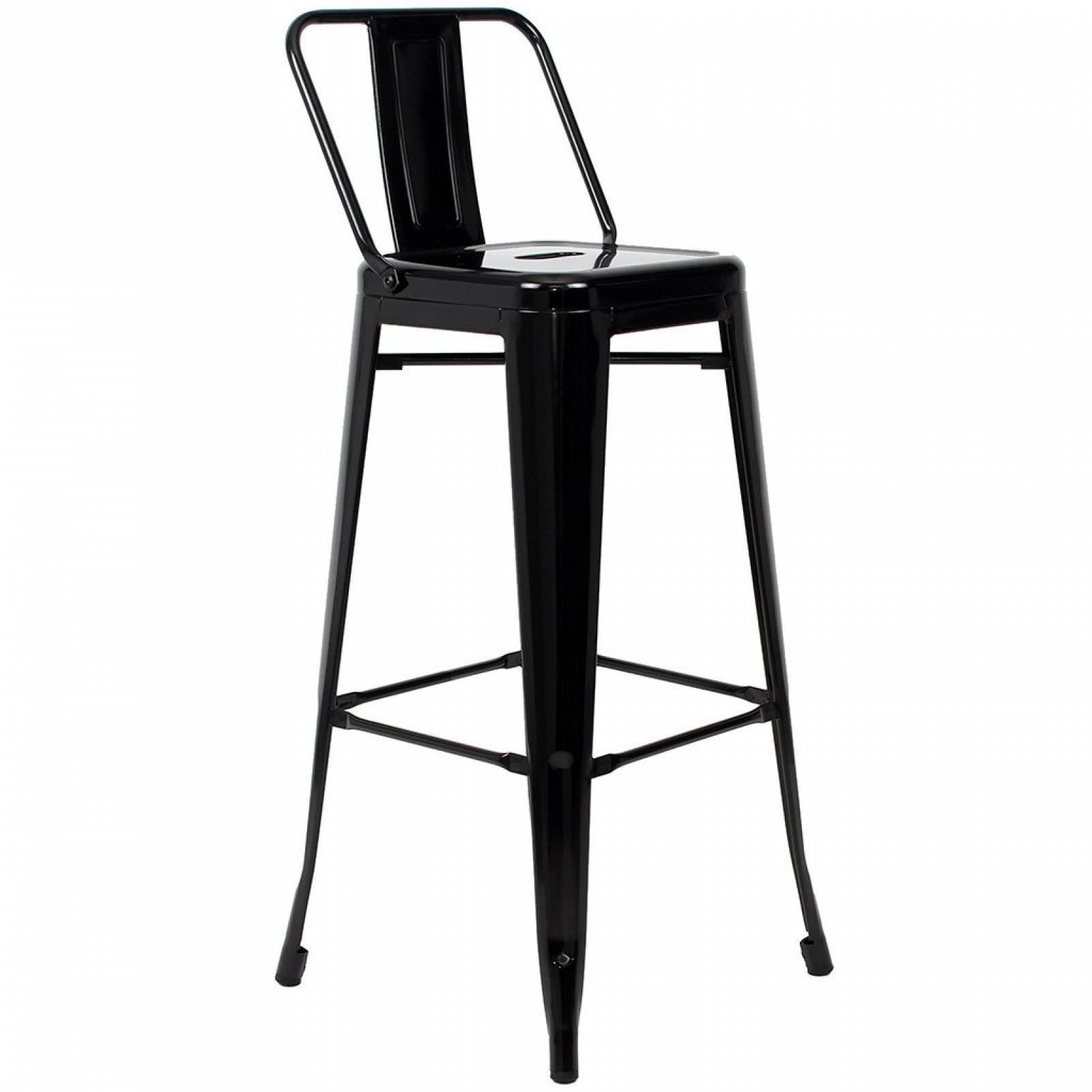 Banco Tolix Style Respaldo Bajo Blanco