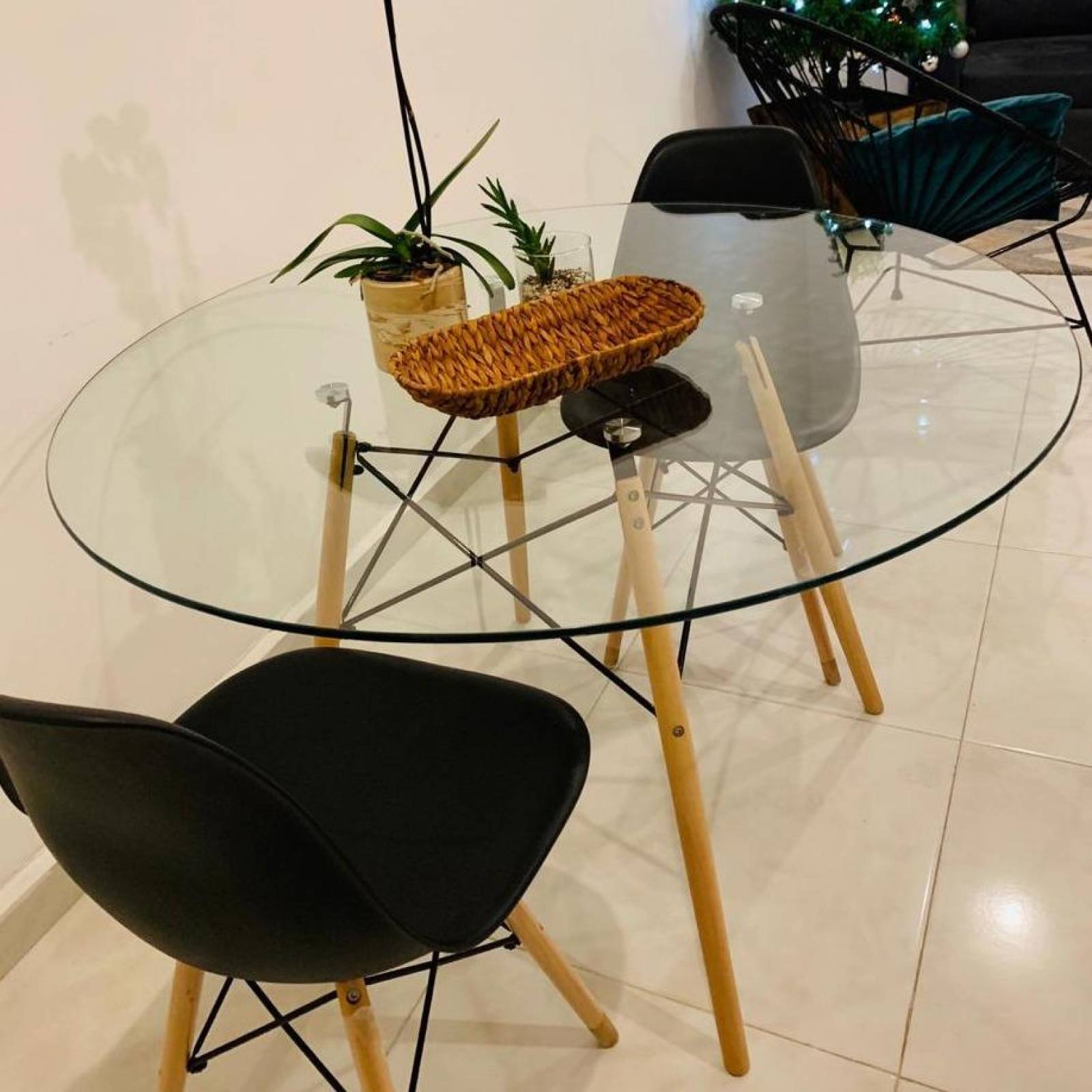 Mesa de Comedor de Vidrio Eames Style