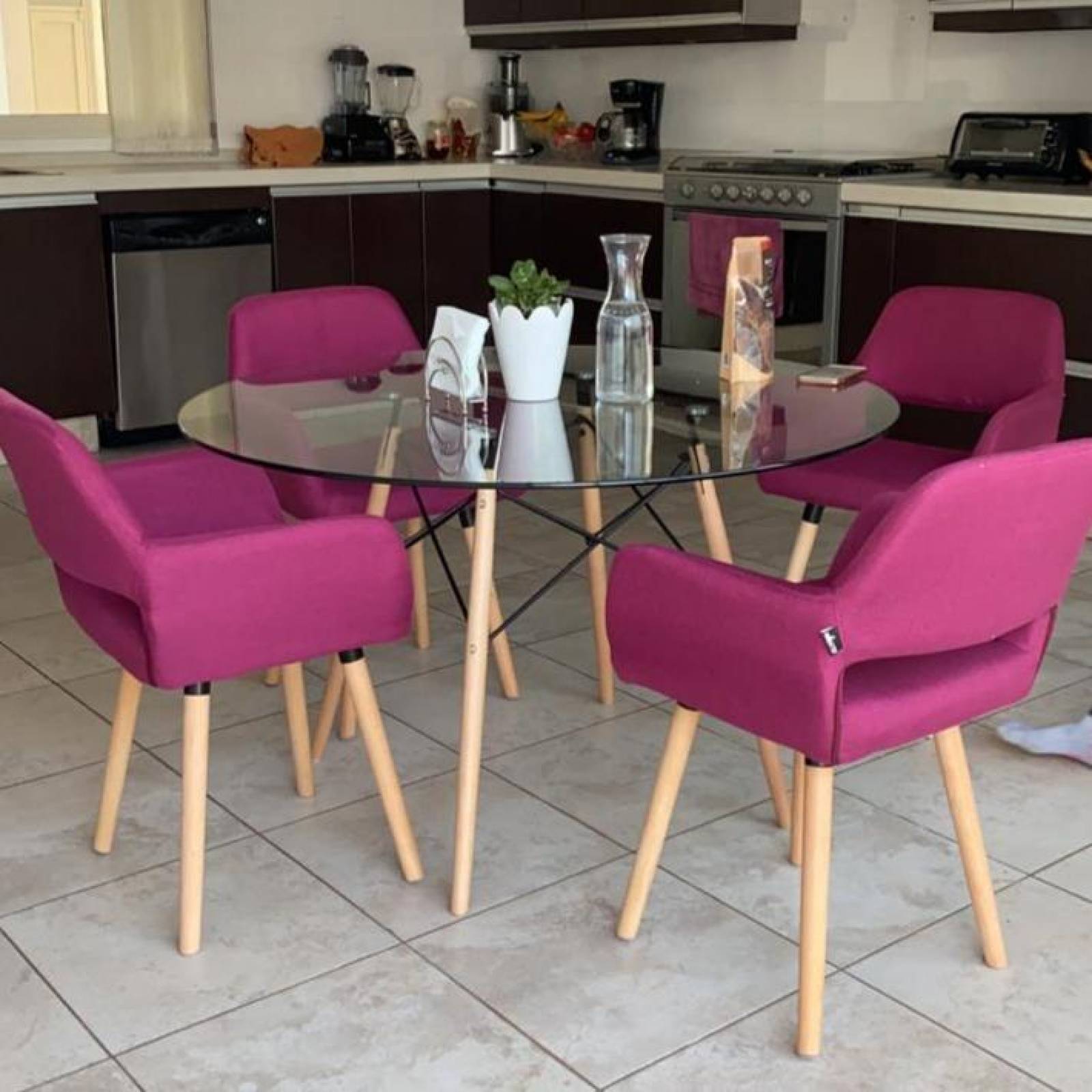 Mesa de Comedor de Vidrio Eames Style