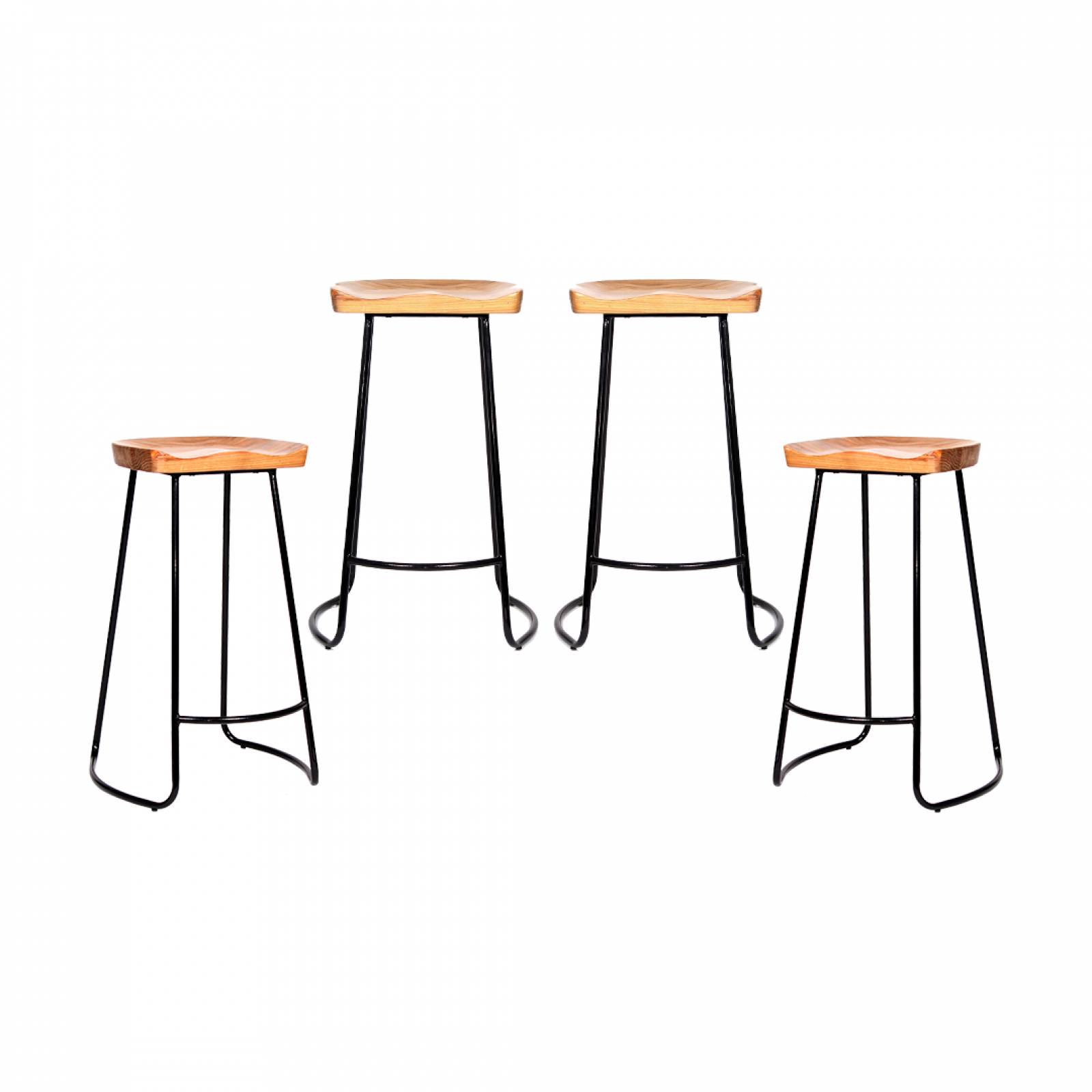 Set de 4 Bancos de Madera Atenas Para Bar