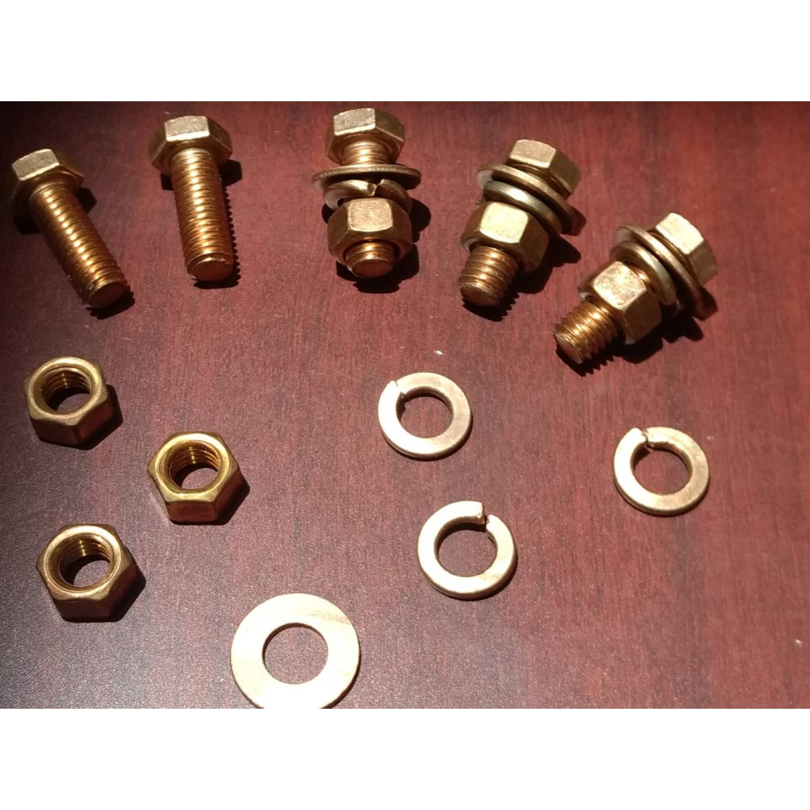 Tornillo Bronce Al Silicio 1/4x3/4 Kit C Tuerca Y 2 Rondanas
