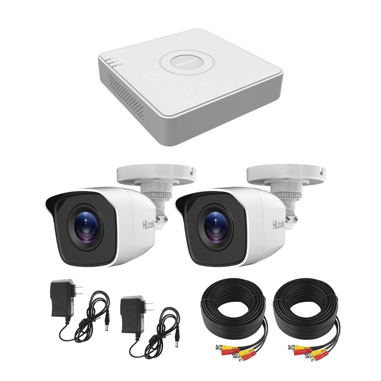 Kit de 2 Cámaras de seguridad HiLook Tipo Bala 1080p Full Hd Metal KIT10802BM-S
