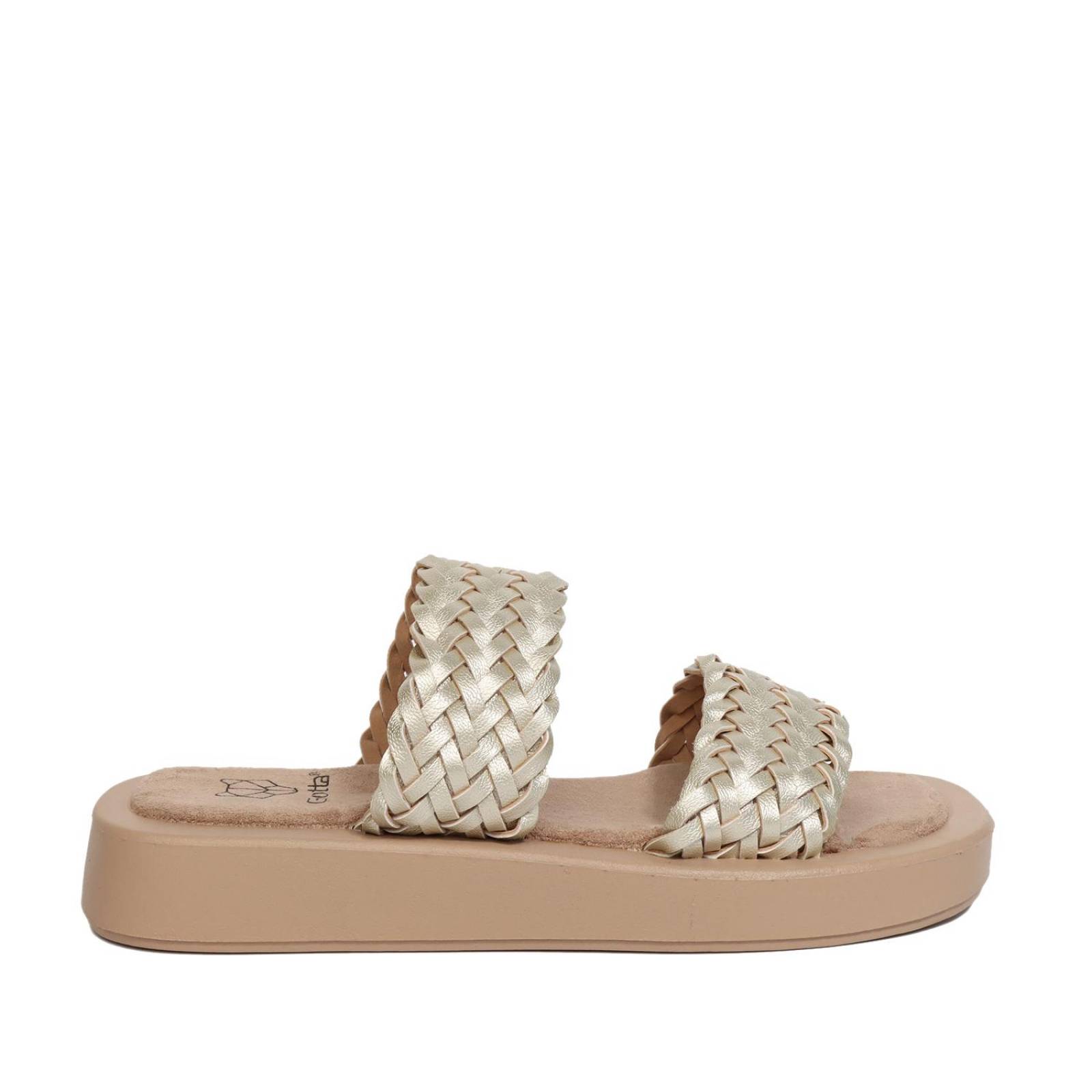 Sandalia Plana Dorada 23290 