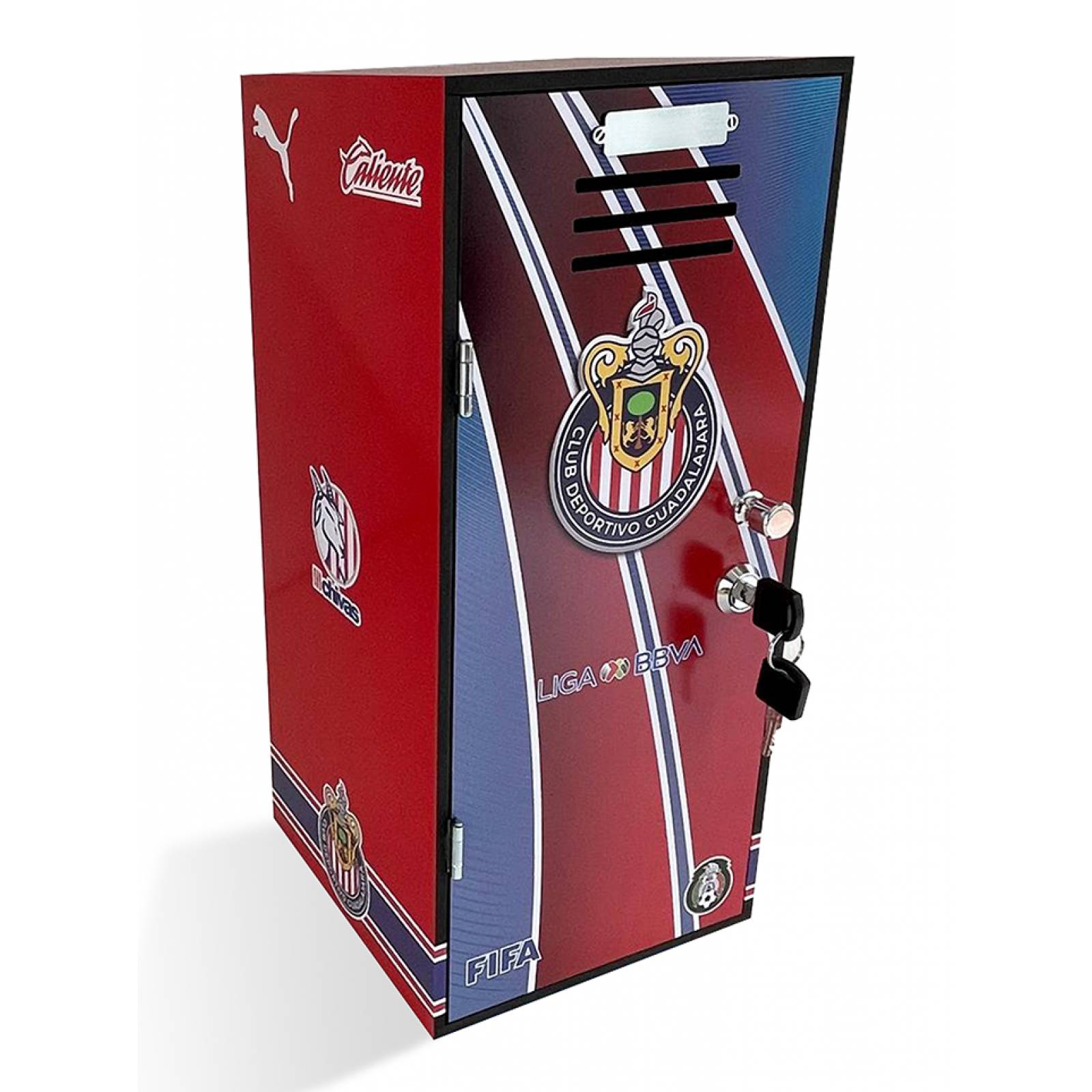 Chivas de Guadalajara - Locker deportivo, decorado, individual con llave de seguridad.