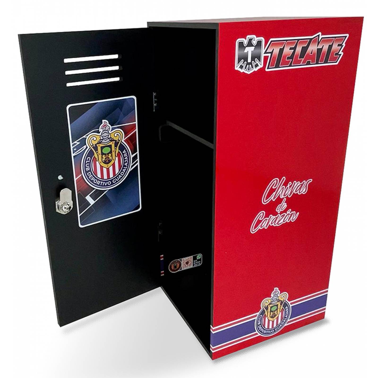 Chivas de Guadalajara - Locker deportivo, decorado, individual con llave de seguridad.