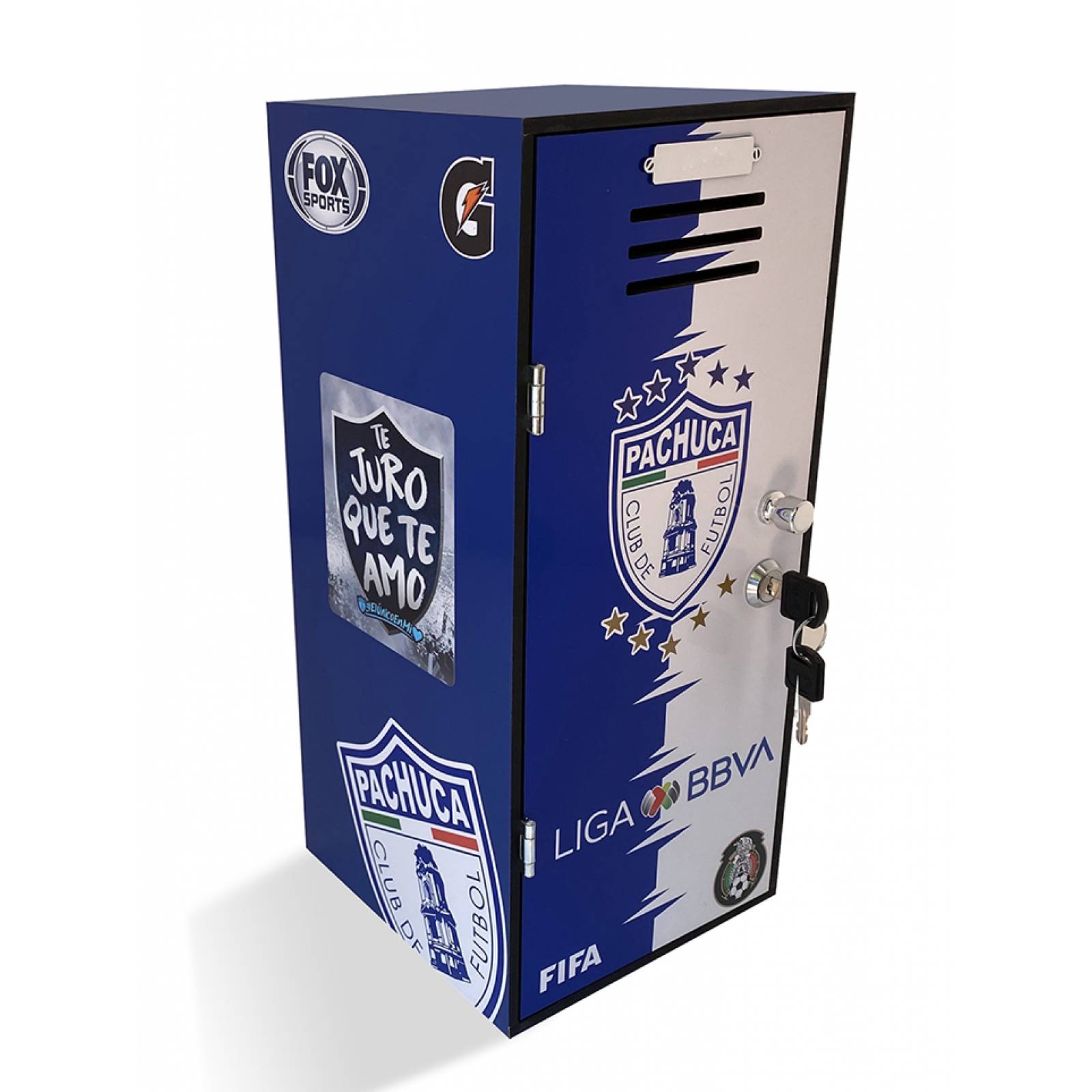 Pachuca - Locker deportivo, decorado, individual con llave de seguridad.