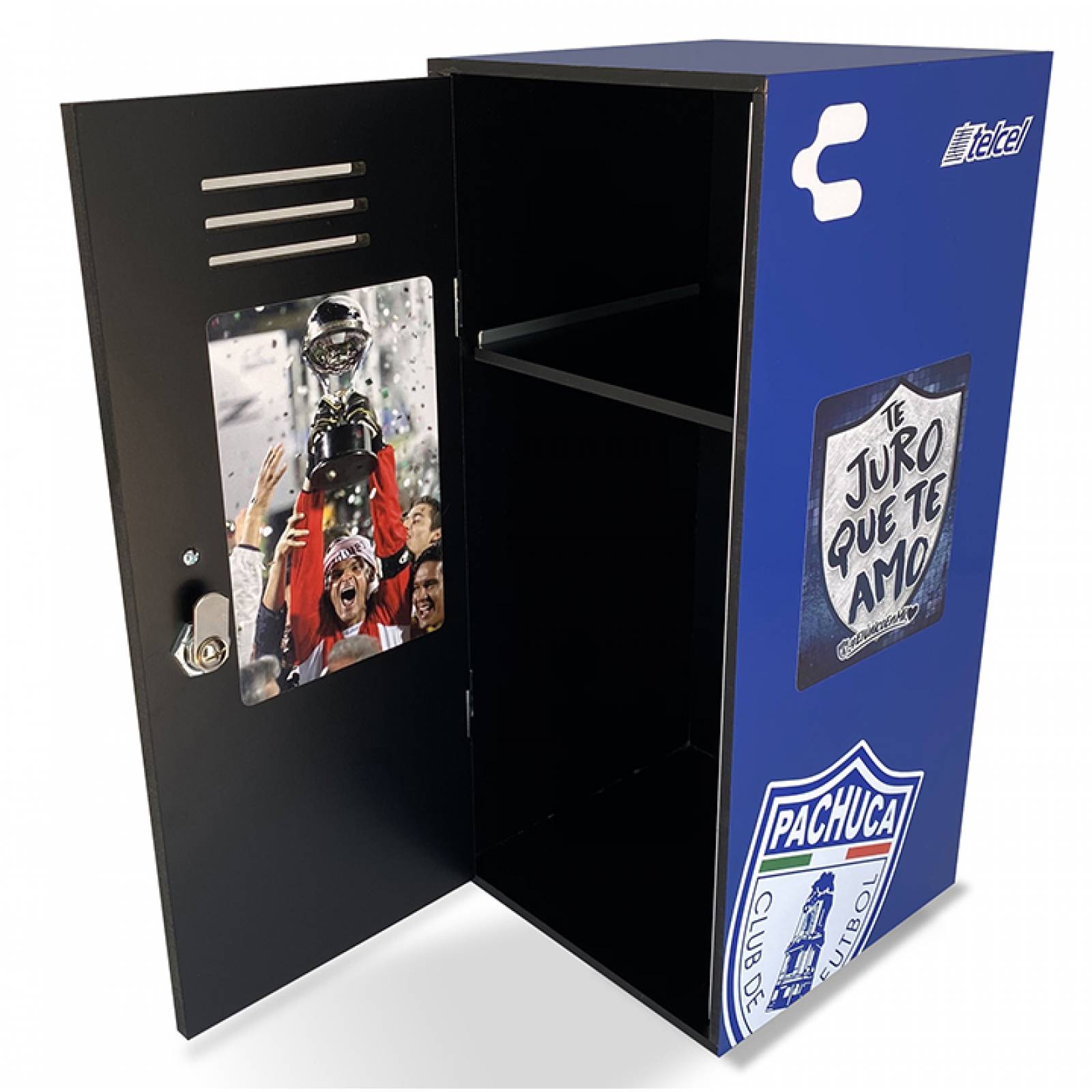 Pachuca - Locker deportivo, decorado, individual con llave de seguridad.